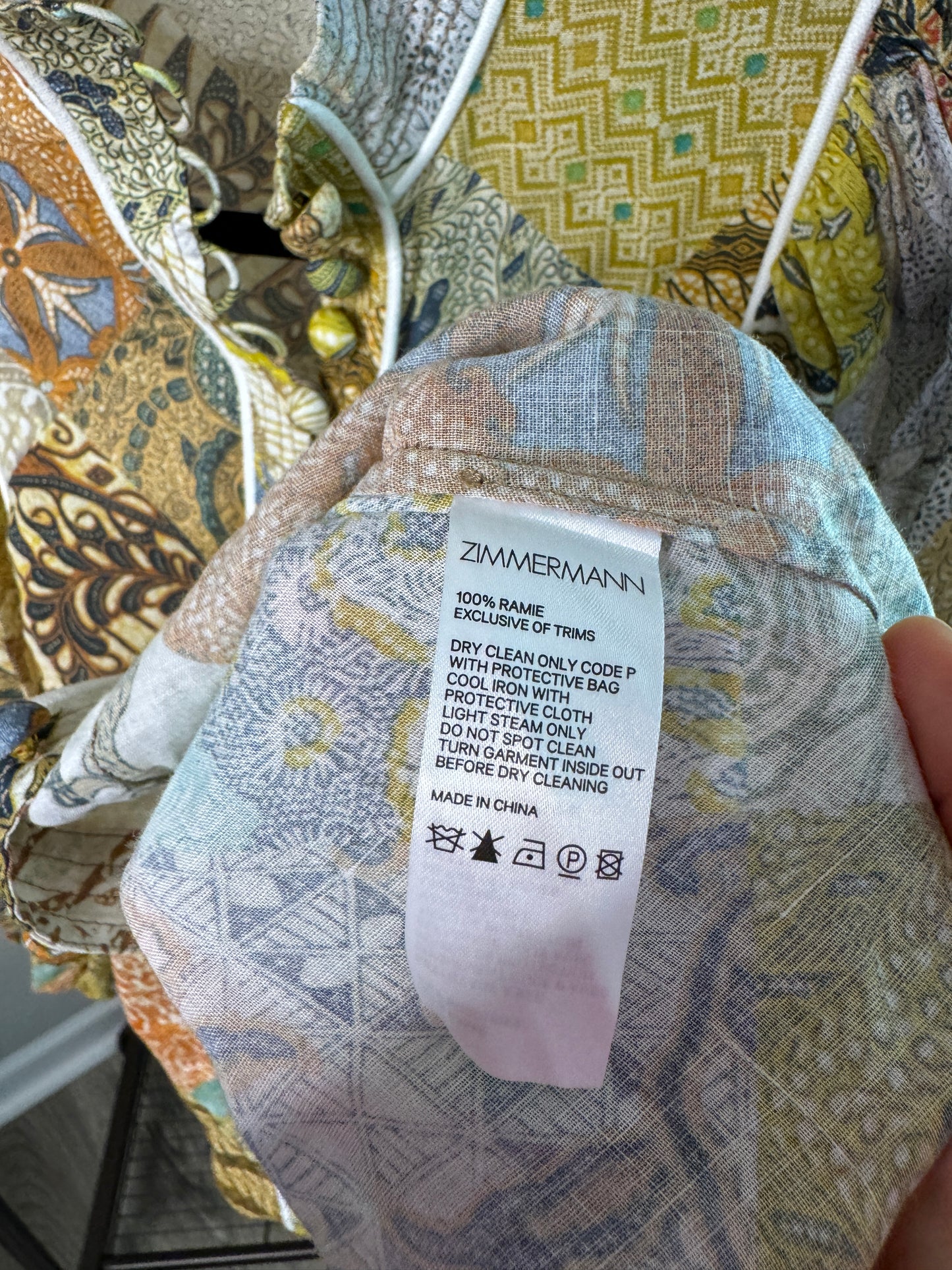 ZIMMERMANN Brightside Paisley Linen Shirt size US 4