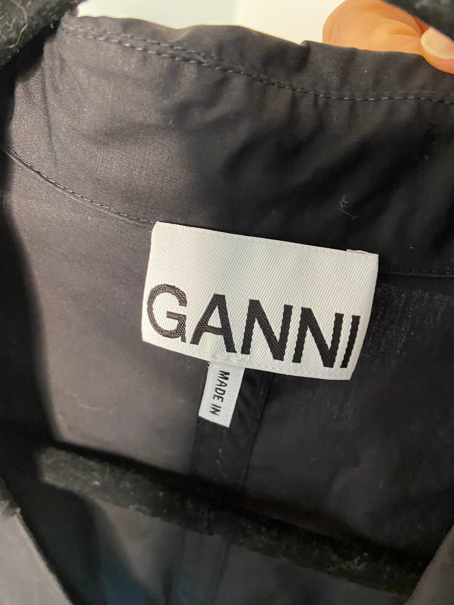 Ganni Black Poplin Midi Dress size 2