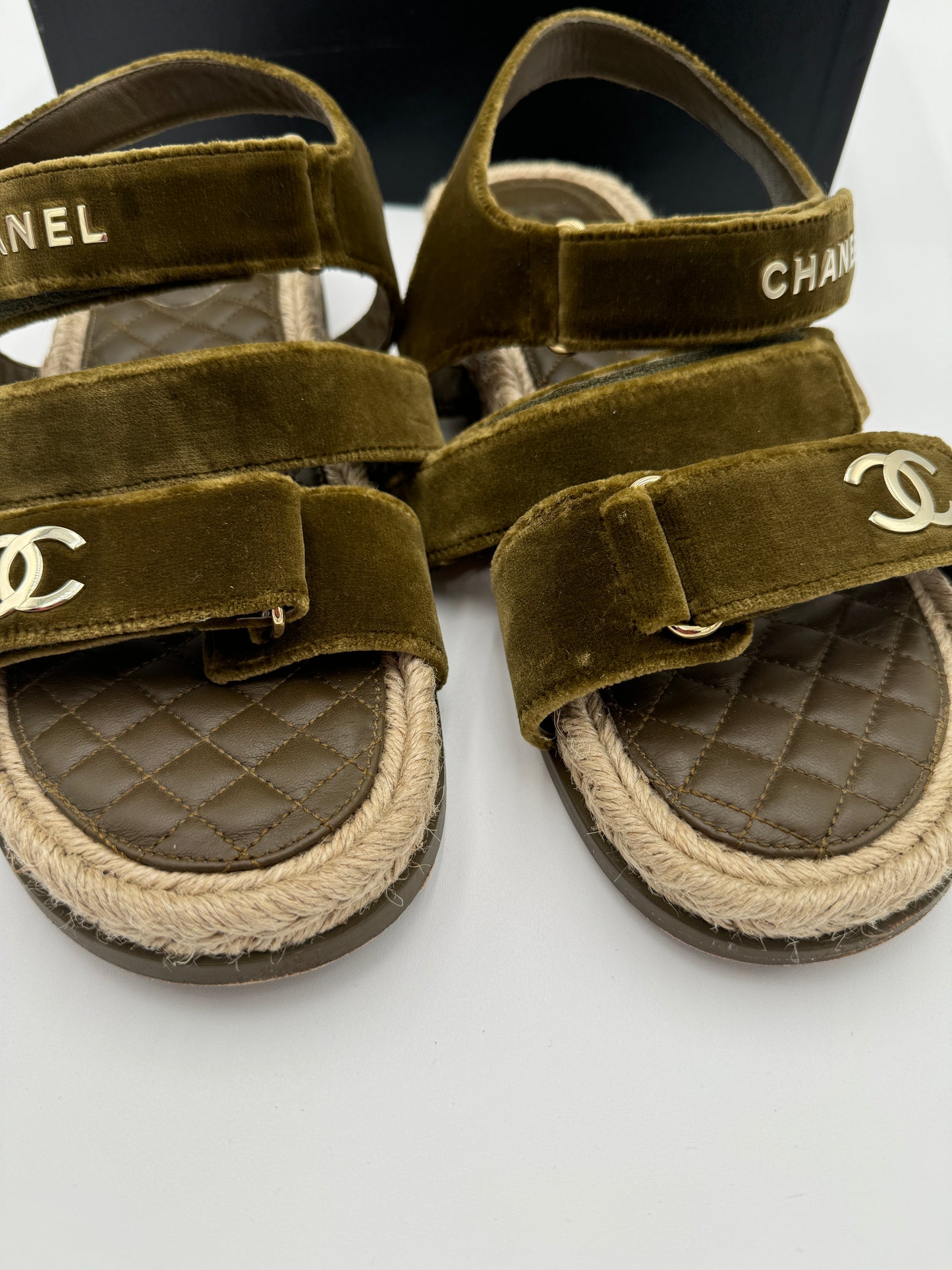 CHANEL Velvet Dad Sandals size 41