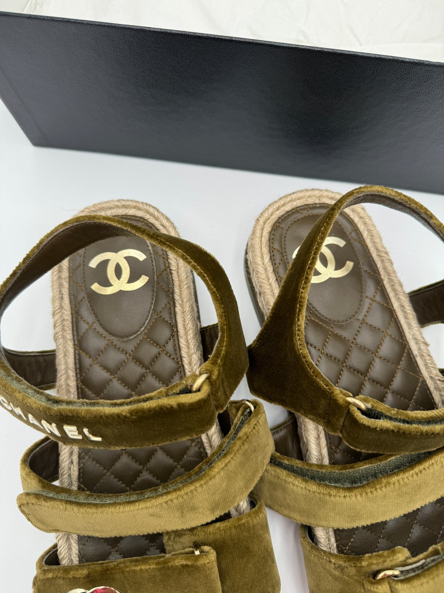 CHANEL Velvet Dad Sandals size 41