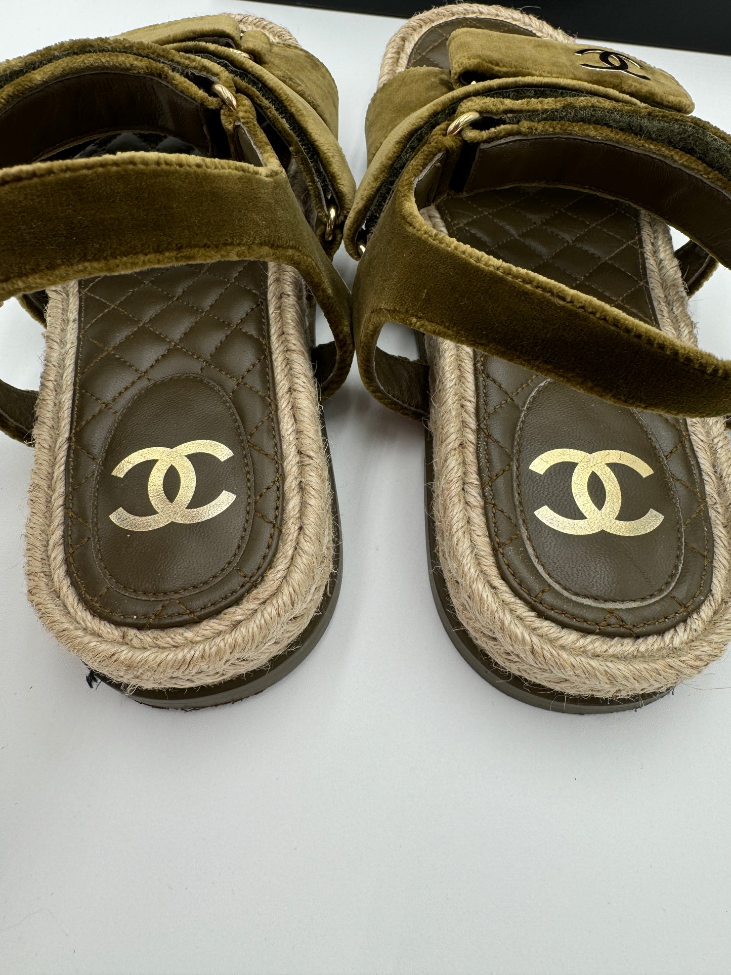 CHANEL Velvet Dad Sandals size 41