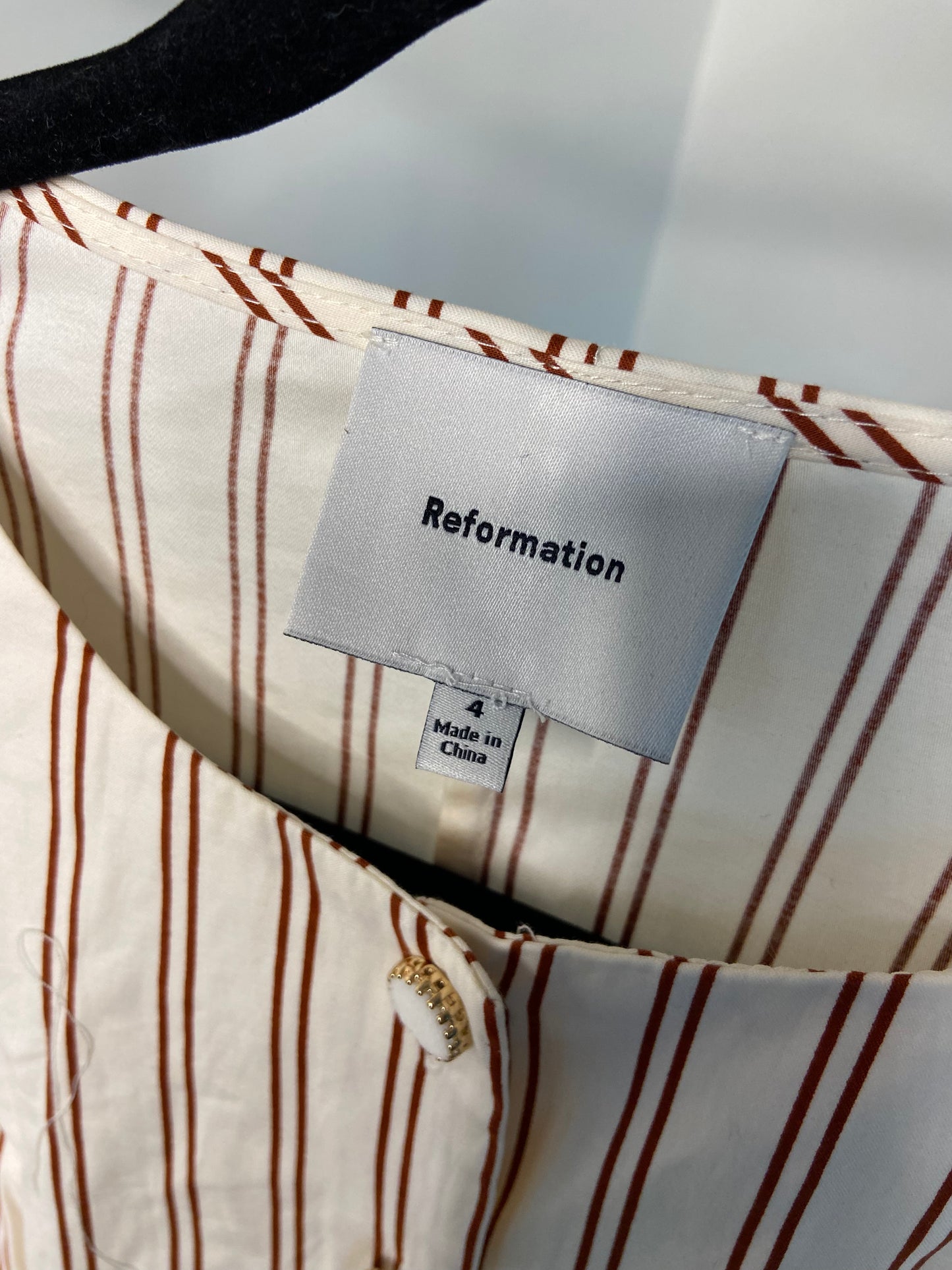 Reformation Halia Midi Dress in August Stripe size 4