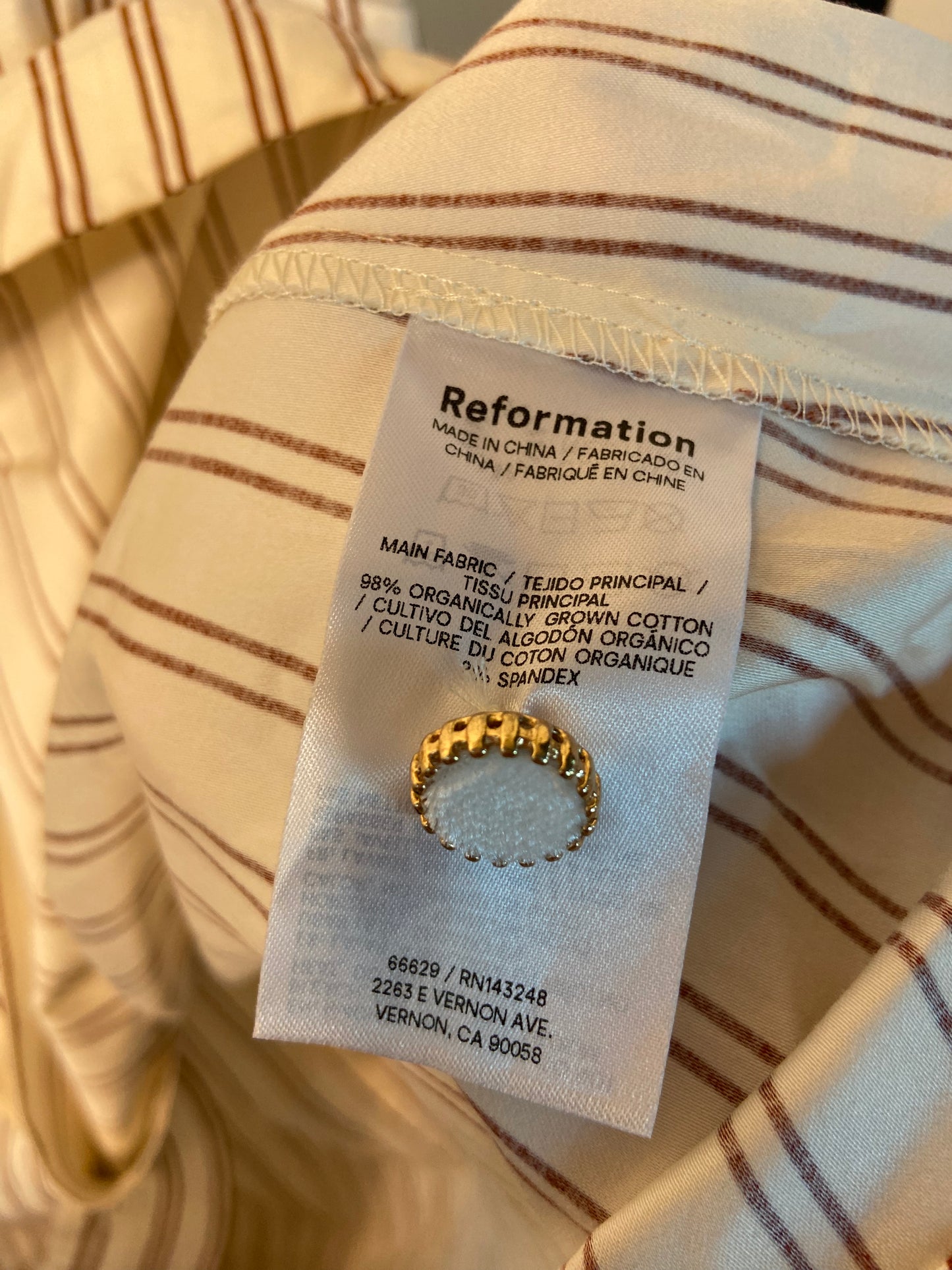 Reformation Halia Midi Dress in August Stripe size 4