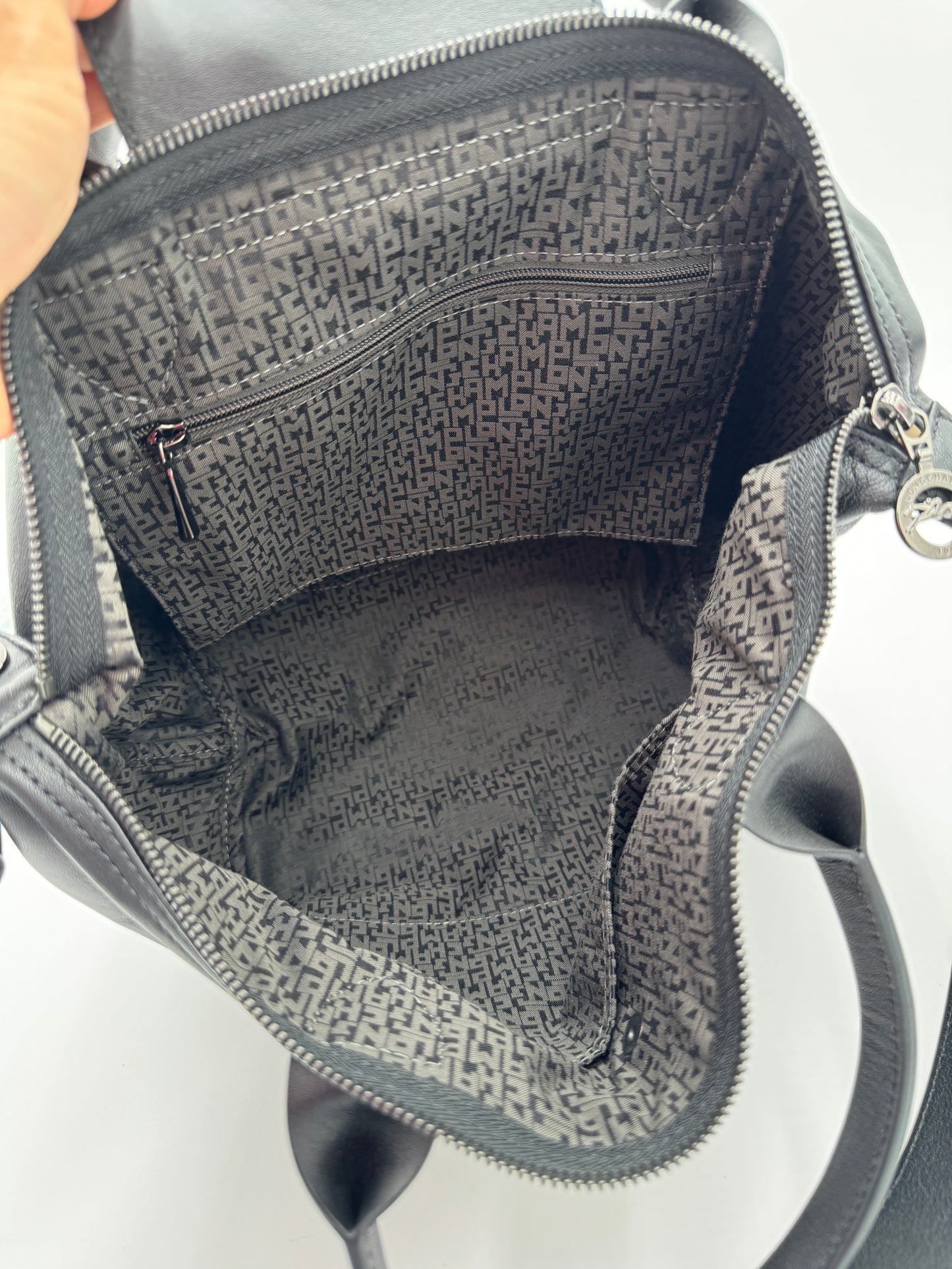 Longchamp Le Pliage Cuir Leather Small Tote Black