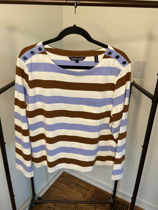 Veronica Beard Hovey Striped Cotton Top size XL