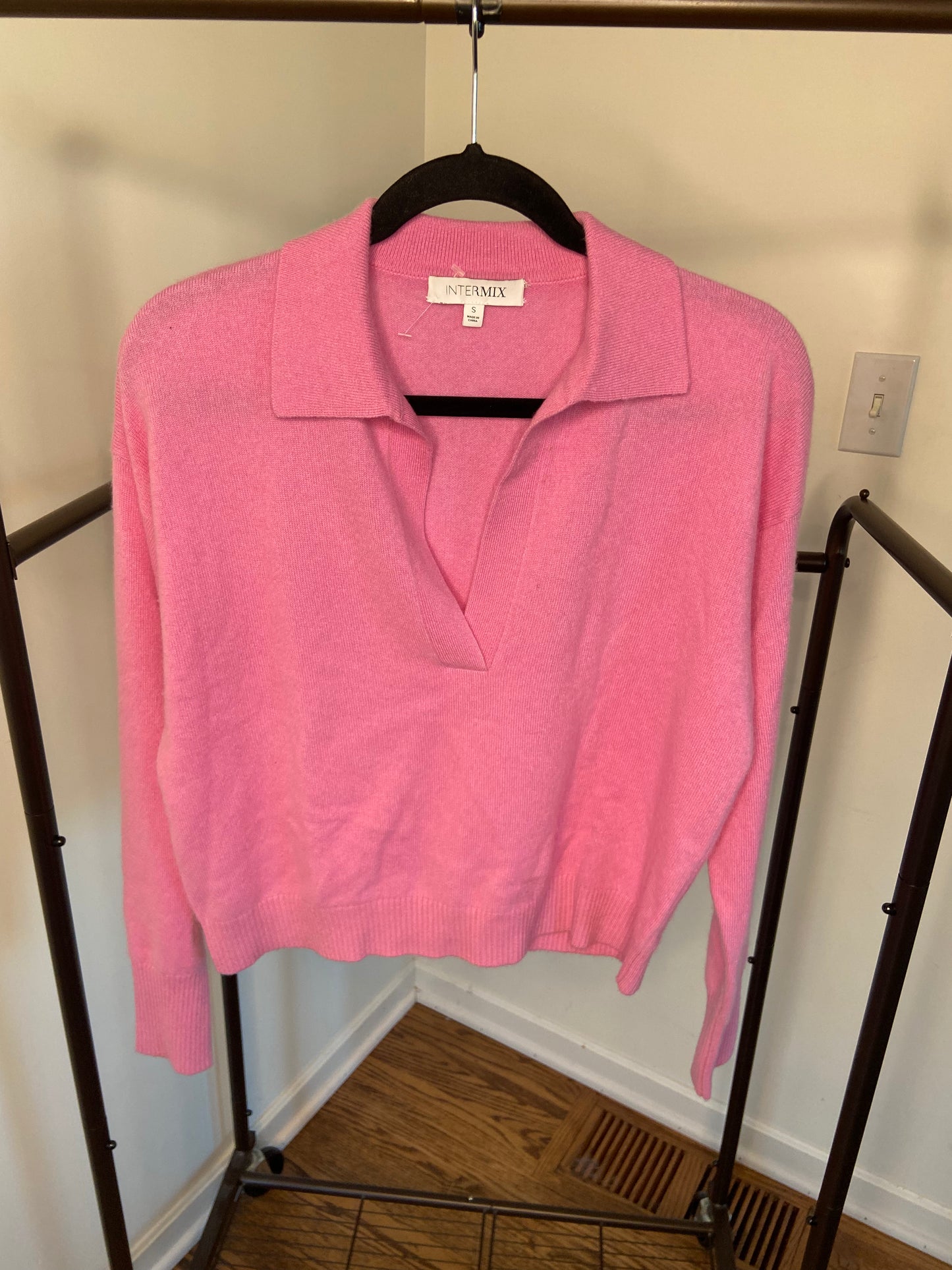Intermix Hillary Cashmere Polo Sweater size S