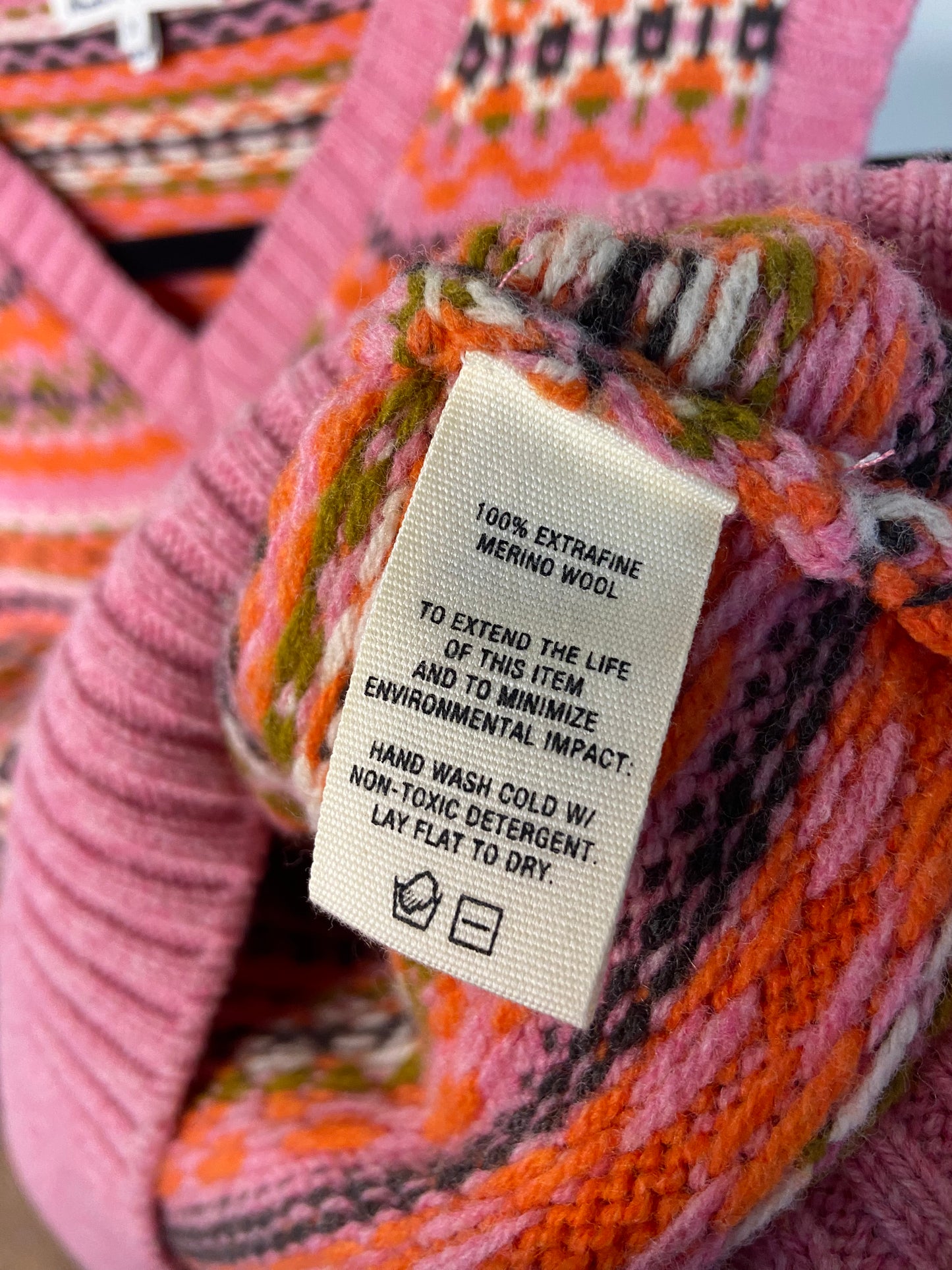 Alex Mill Francis Fair Isle Wool Vest In Peony Combo size M