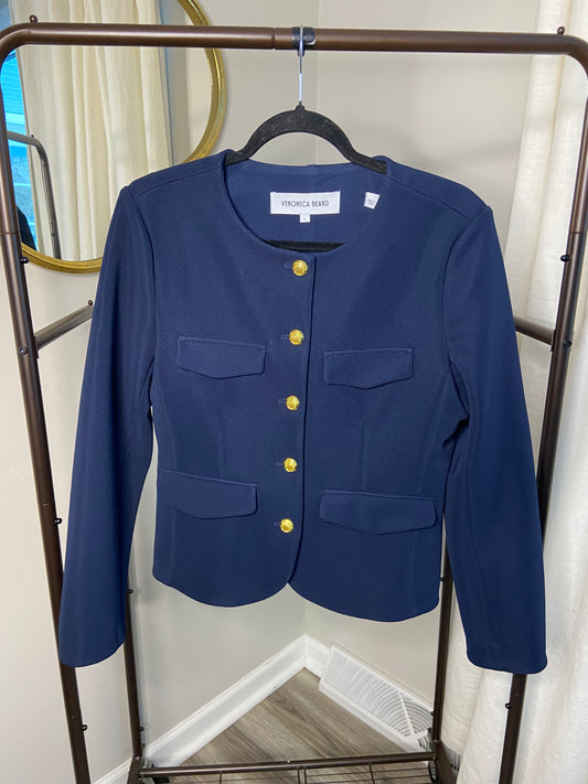 Veronica Beard Kensington Knit Blue Jacket size L