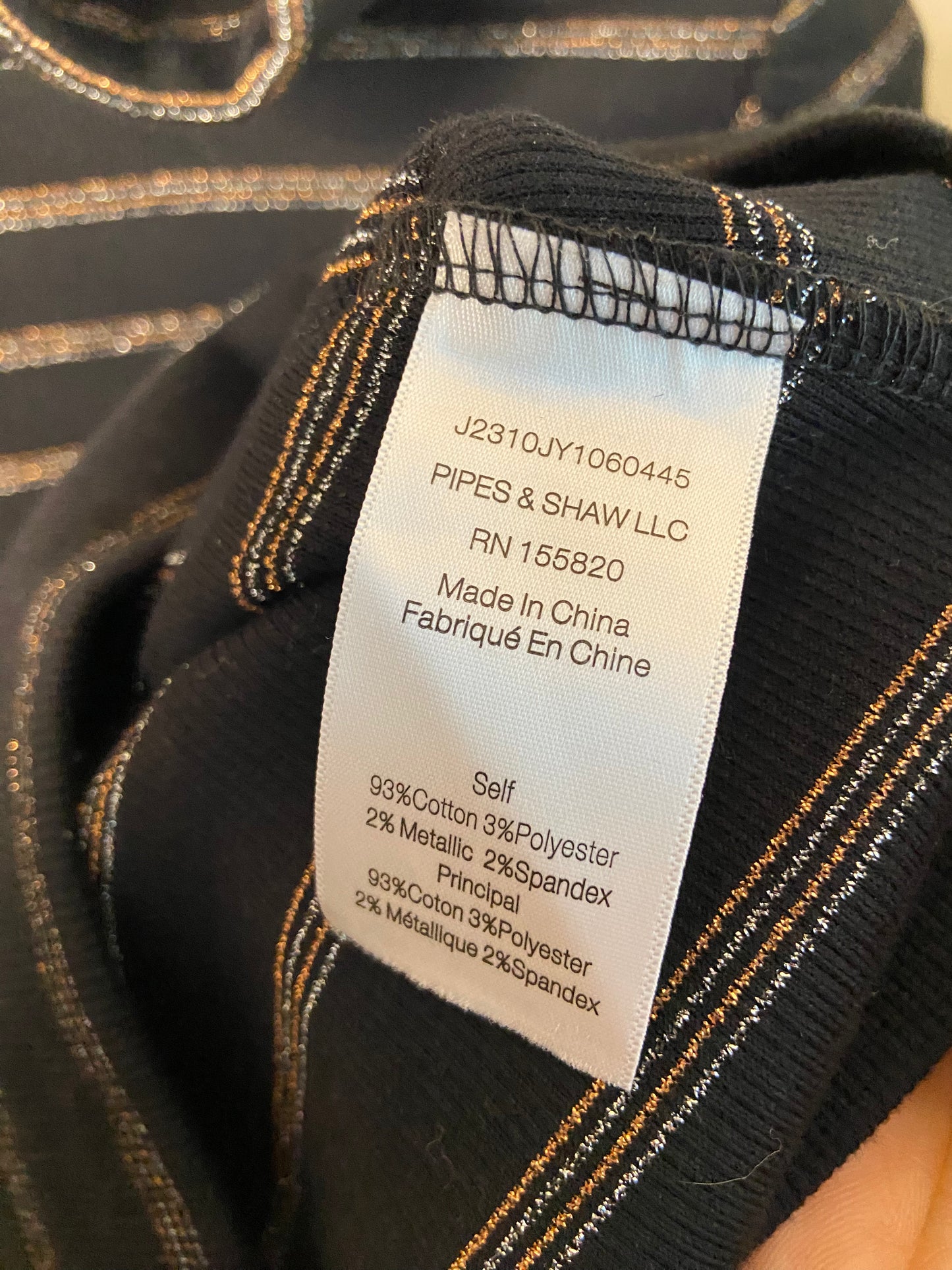 Veronica Beard Black Lurex Cedar Turtleneck size XS