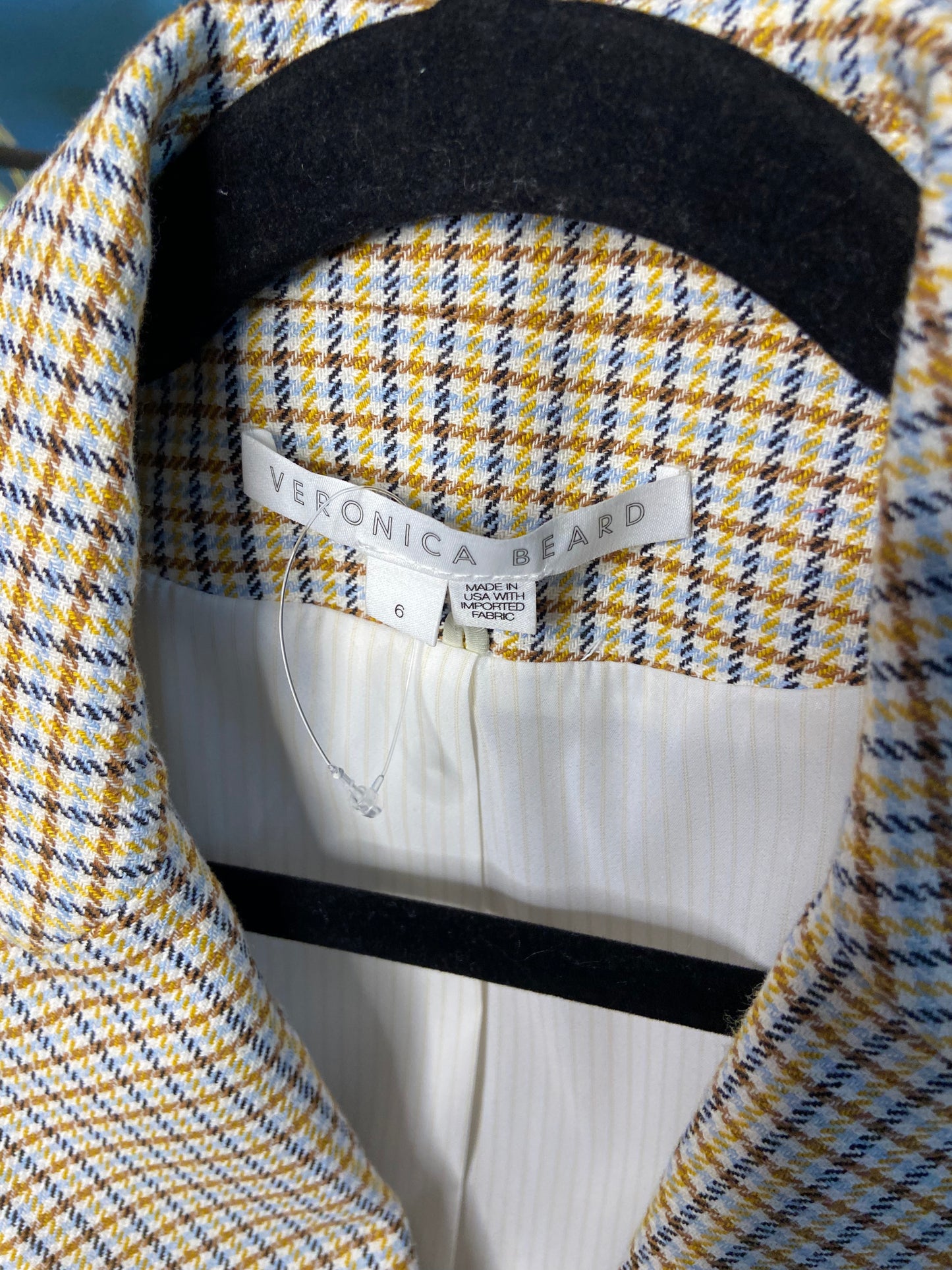 Veronica Beard Empire Plaid Houndstooth Dickey Jacket size 6