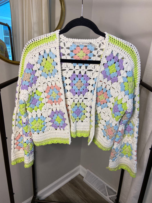 Alice and Olivia Anderson Crochet Cardigan size S