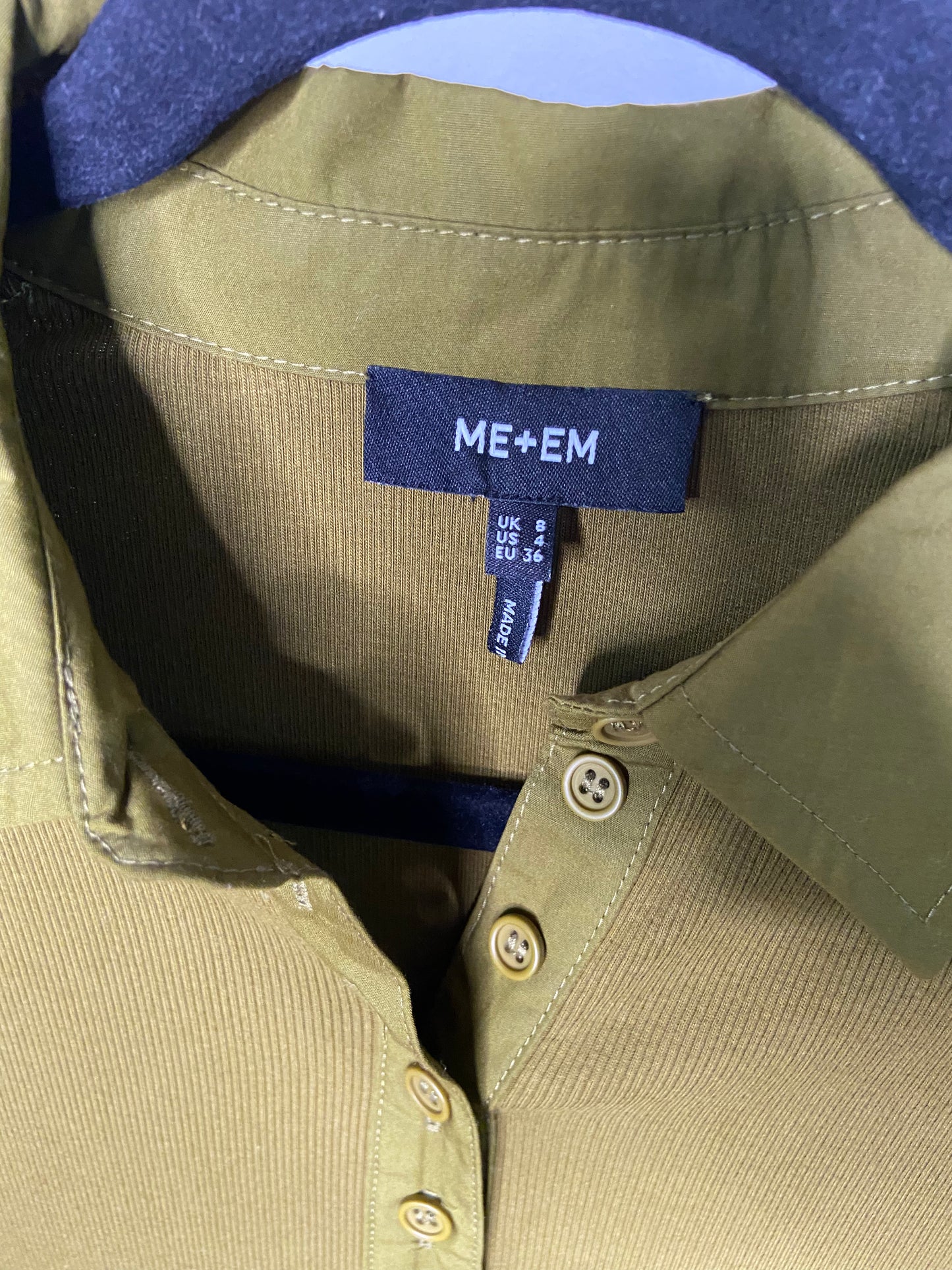 Me+Em Mixed Media Shirt Collar Maxi Dress size US 4