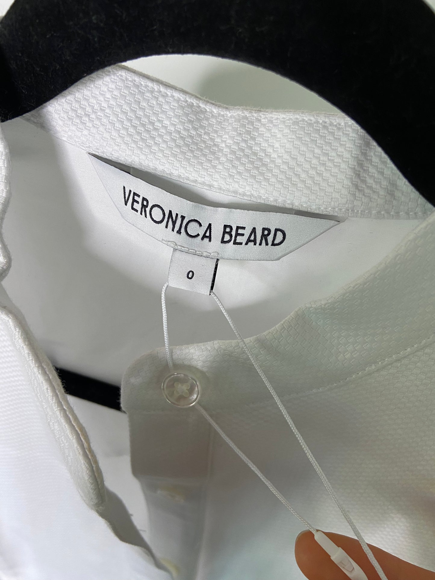 Veronica Beard Naya Cotton-Blend Stand-Collar Shirt size 0