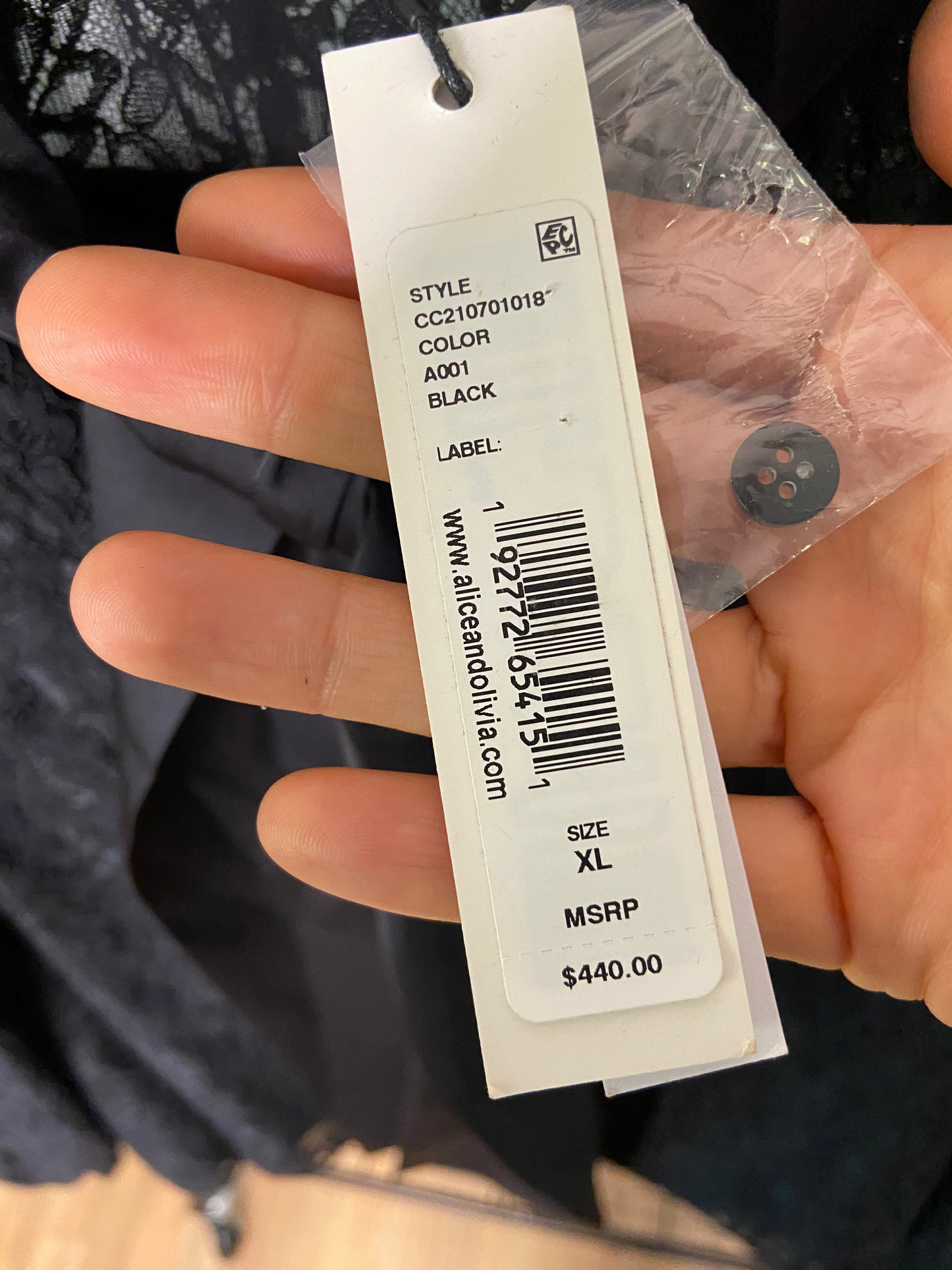 Alice and Olivia Brentley Lace Tie Neck Blouse with Bow size XL