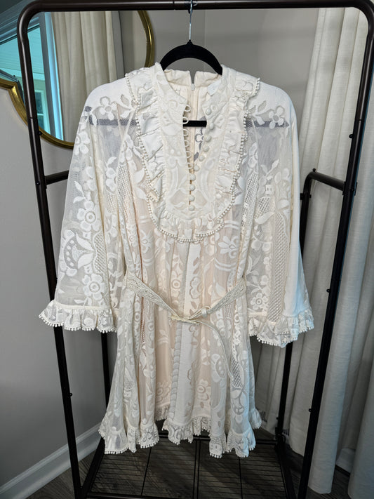 Zimmermann Tiggy Lace Mini Tunic Dress size 8