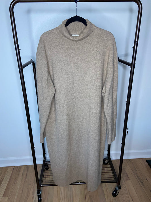 Tory Burch Cashmere Sweater Dress In Natural Heather size XL