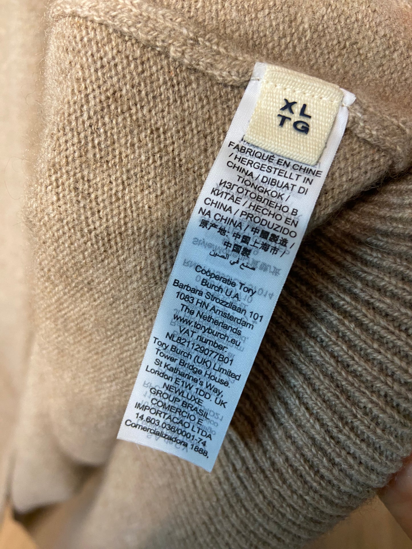 Tory Burch Cashmere Sweater Dress In Natural Heather size XL