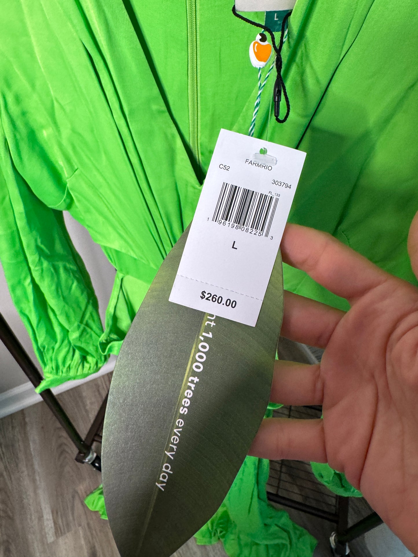 Farm Rio Lime Green Maxi Dress size L