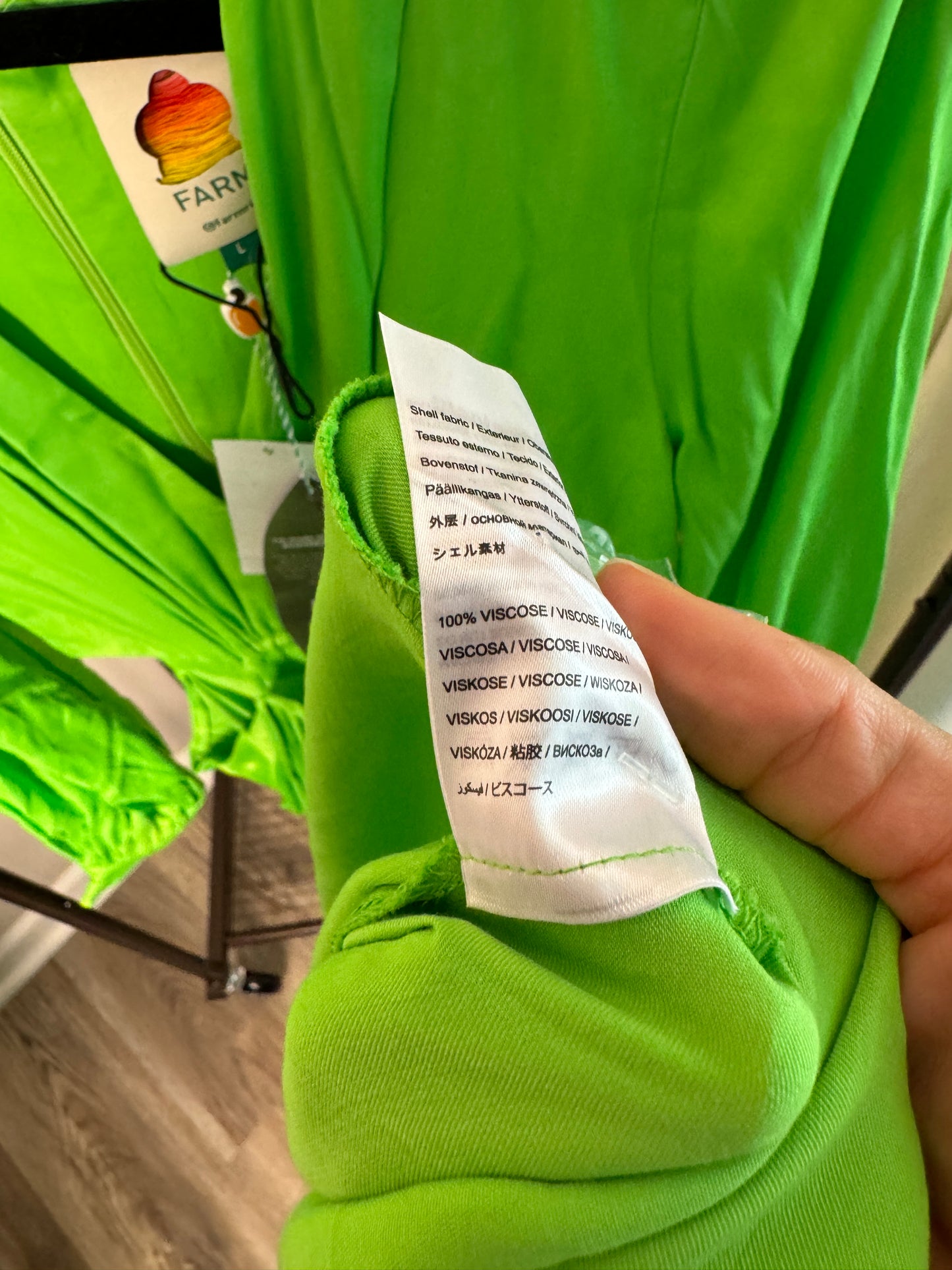 Farm Rio Lime Green Maxi Dress size L