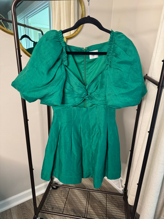Aje Dusk Knot Puff Sleeve Mini Dress size 4