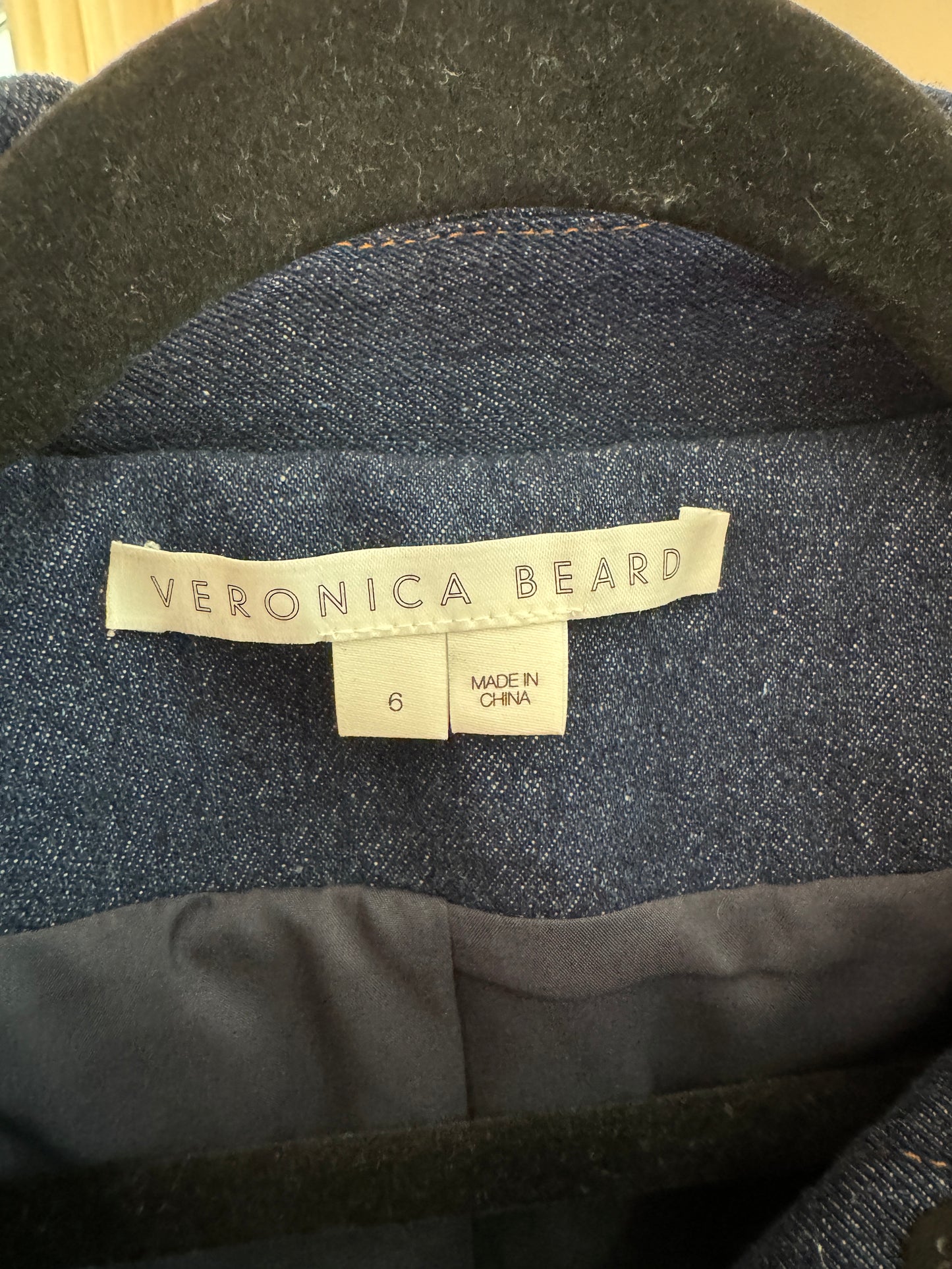 Veronica Beard Santo Tweed Denim Jacket size 6