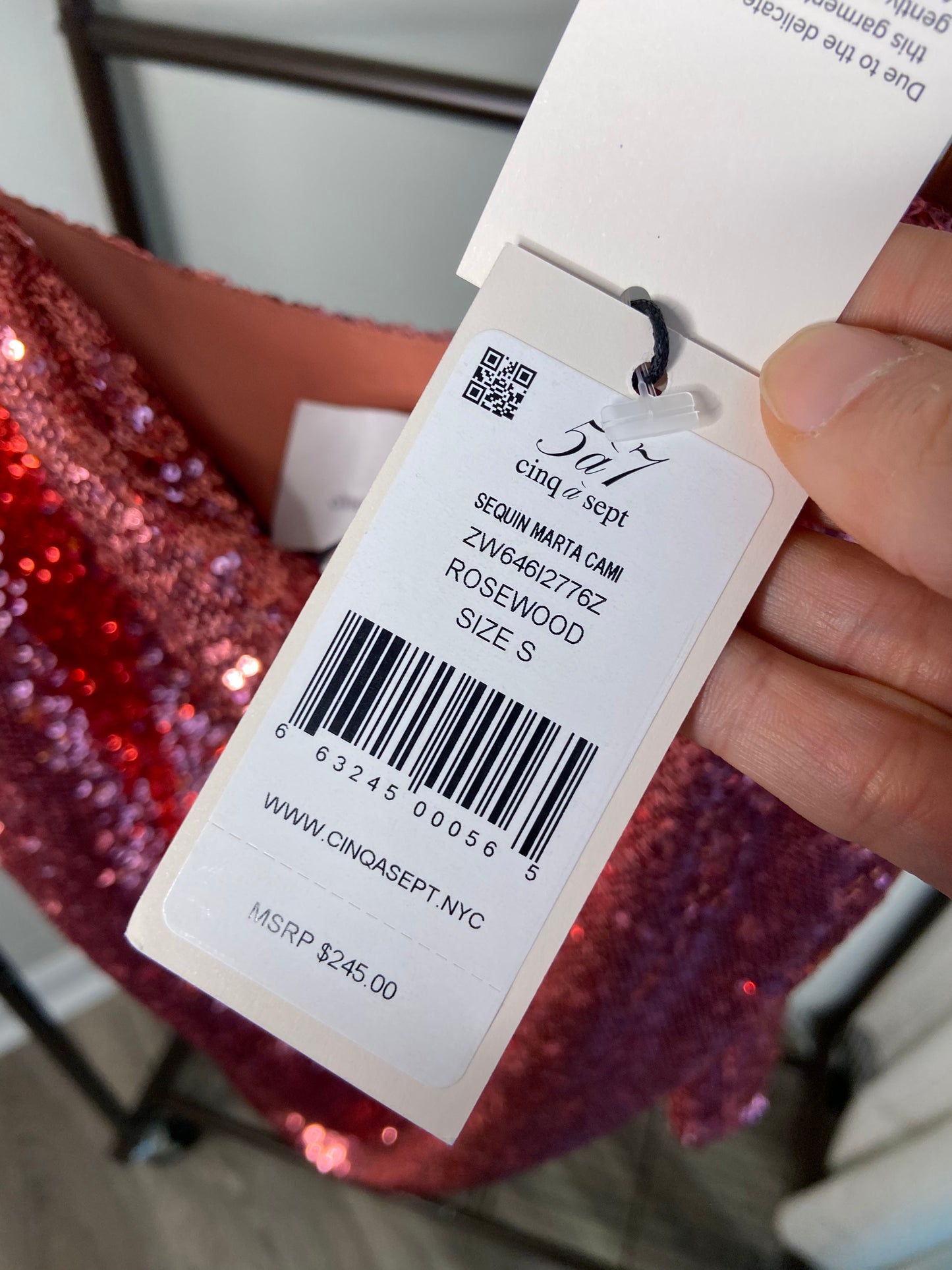 Cinq a Sept Sequin Marta Cami Top size S