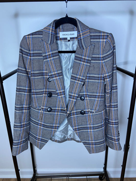 Veronica Beard Miller Herringbone Tweed Dickey Jacket size 2