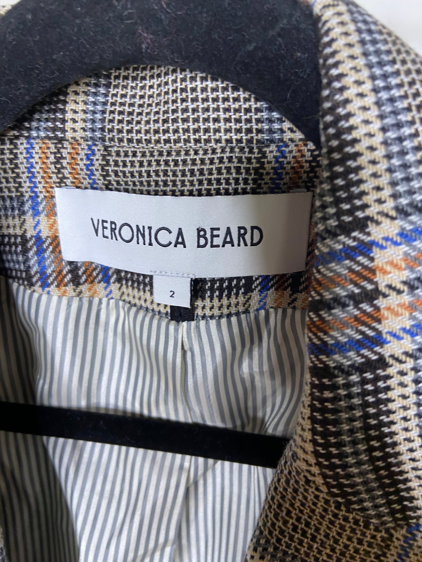 Veronica Beard Miller Herringbone Tweed Dickey Jacket size 2