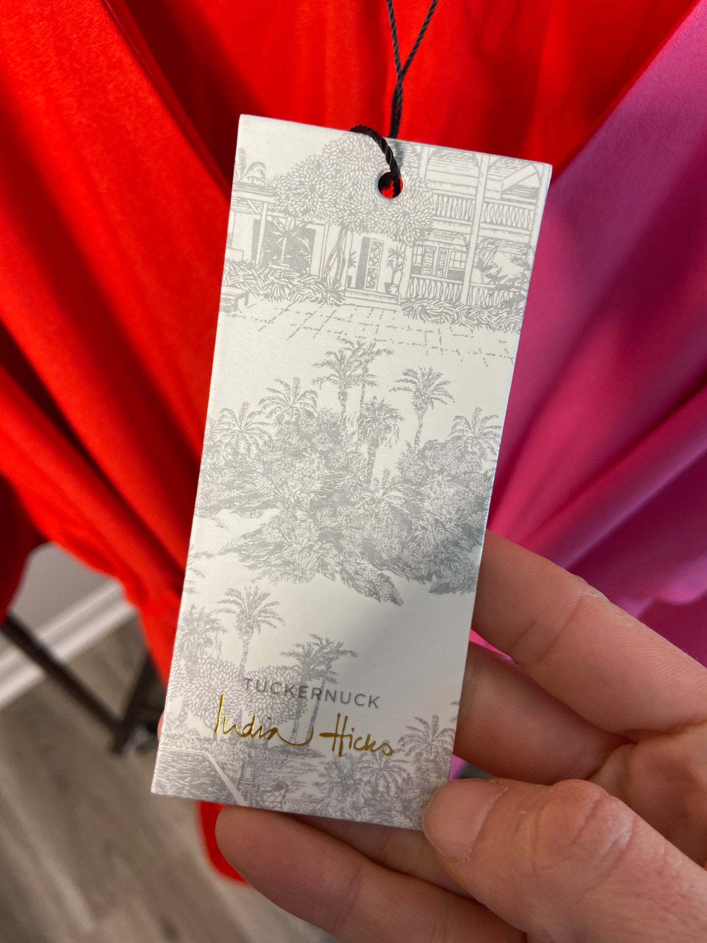 Tuckernuck Scarlet and Hot Pink Madame G Caftan Dress size M