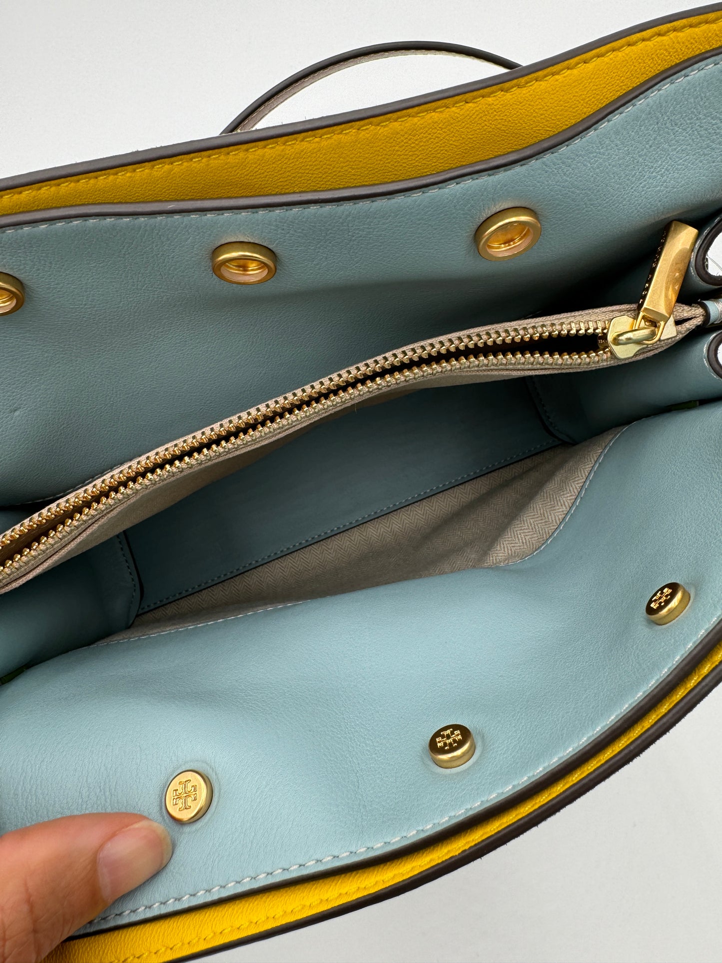 Tory Burch Lee Radziwill Small Double Bag Green Suede Runway Edition