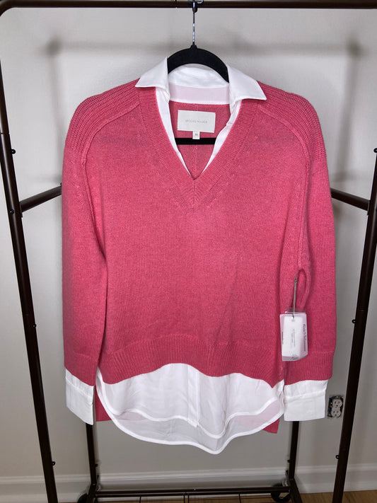 Brochu Walker The Looker Layered V-Neck in Aster Pink size XS