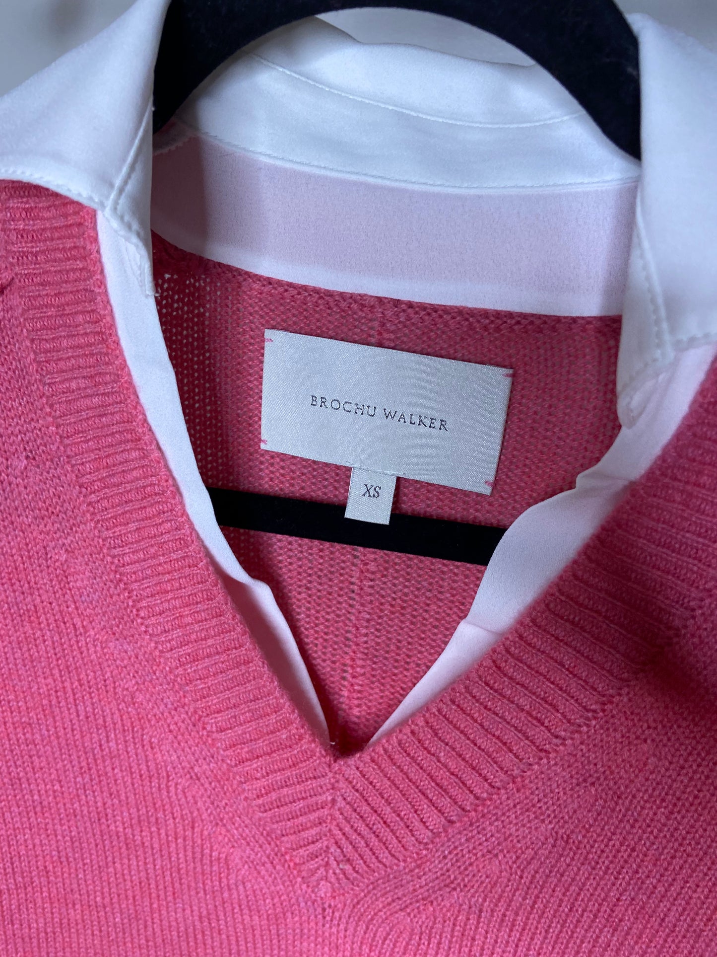 Brochu Walker The Looker Layered V-Neck in Aster Pink size XS