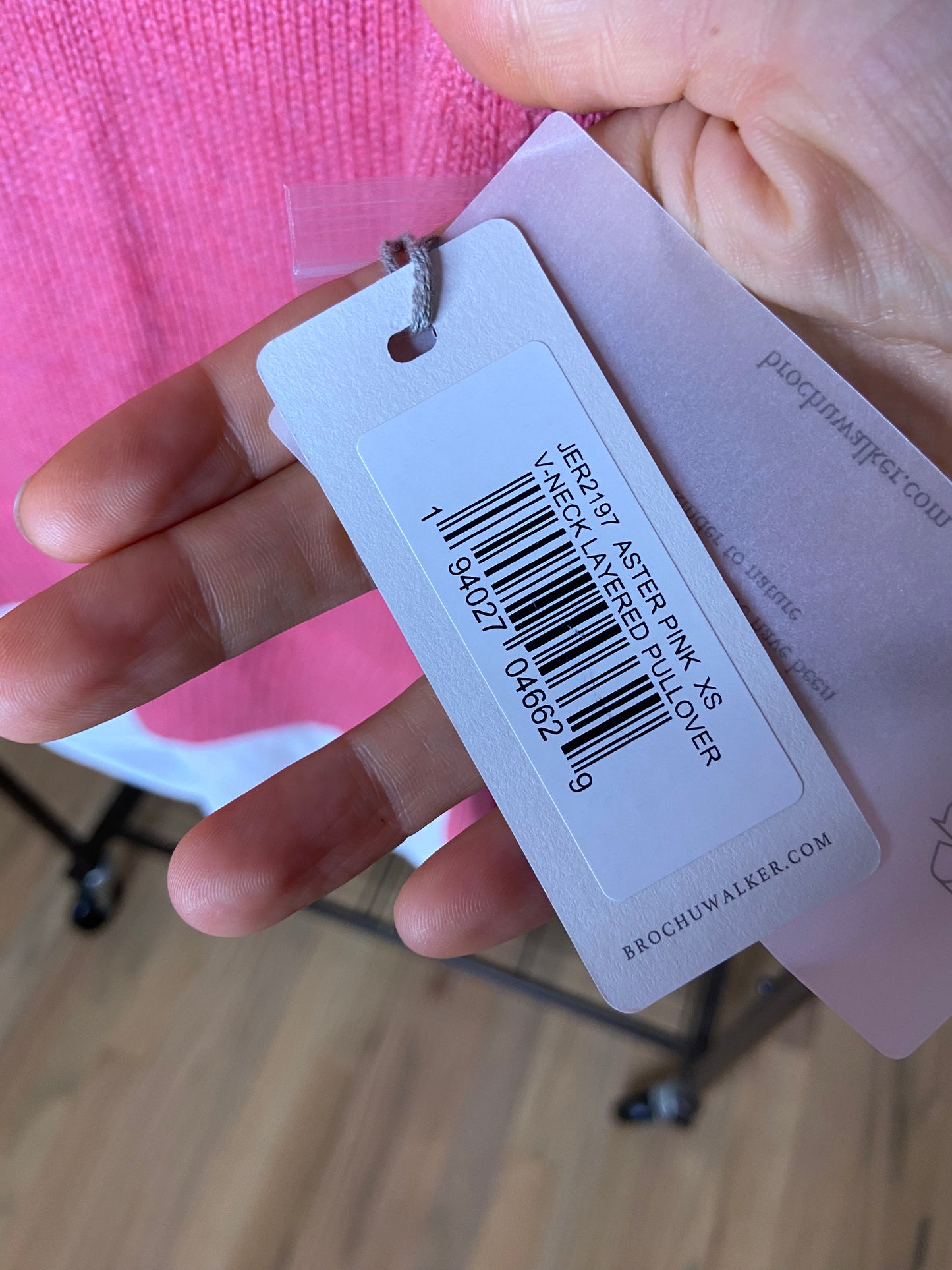 Brochu Walker The Looker Layered V-Neck in Aster Pink size XS