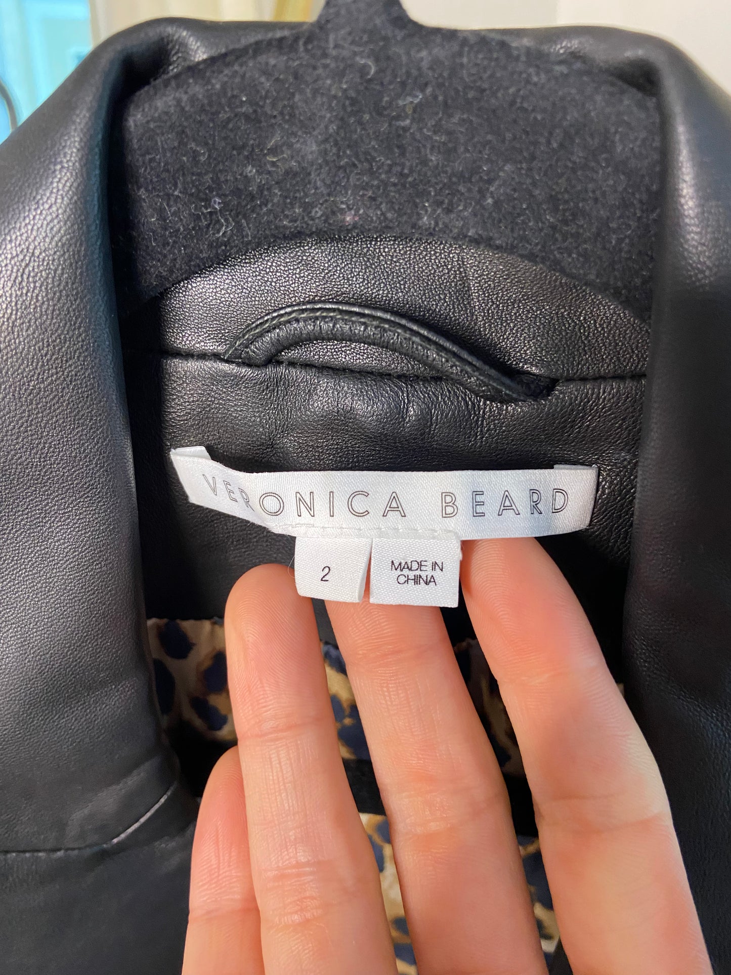 Veronica Beard Nevis Cropped Leather Blazer size 2