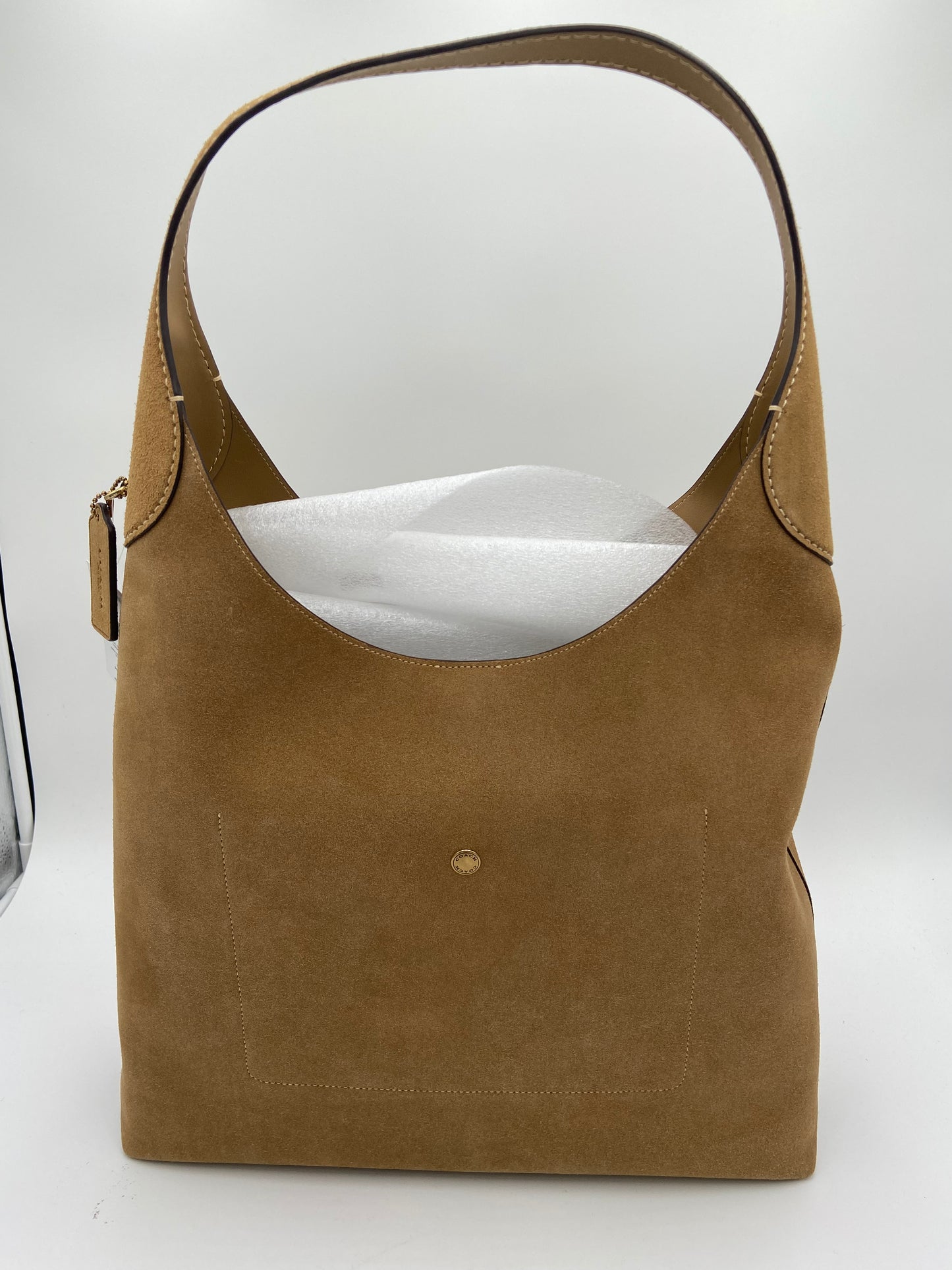 Coach Suede Brooklyn Shoulder 39 Bag in Sand