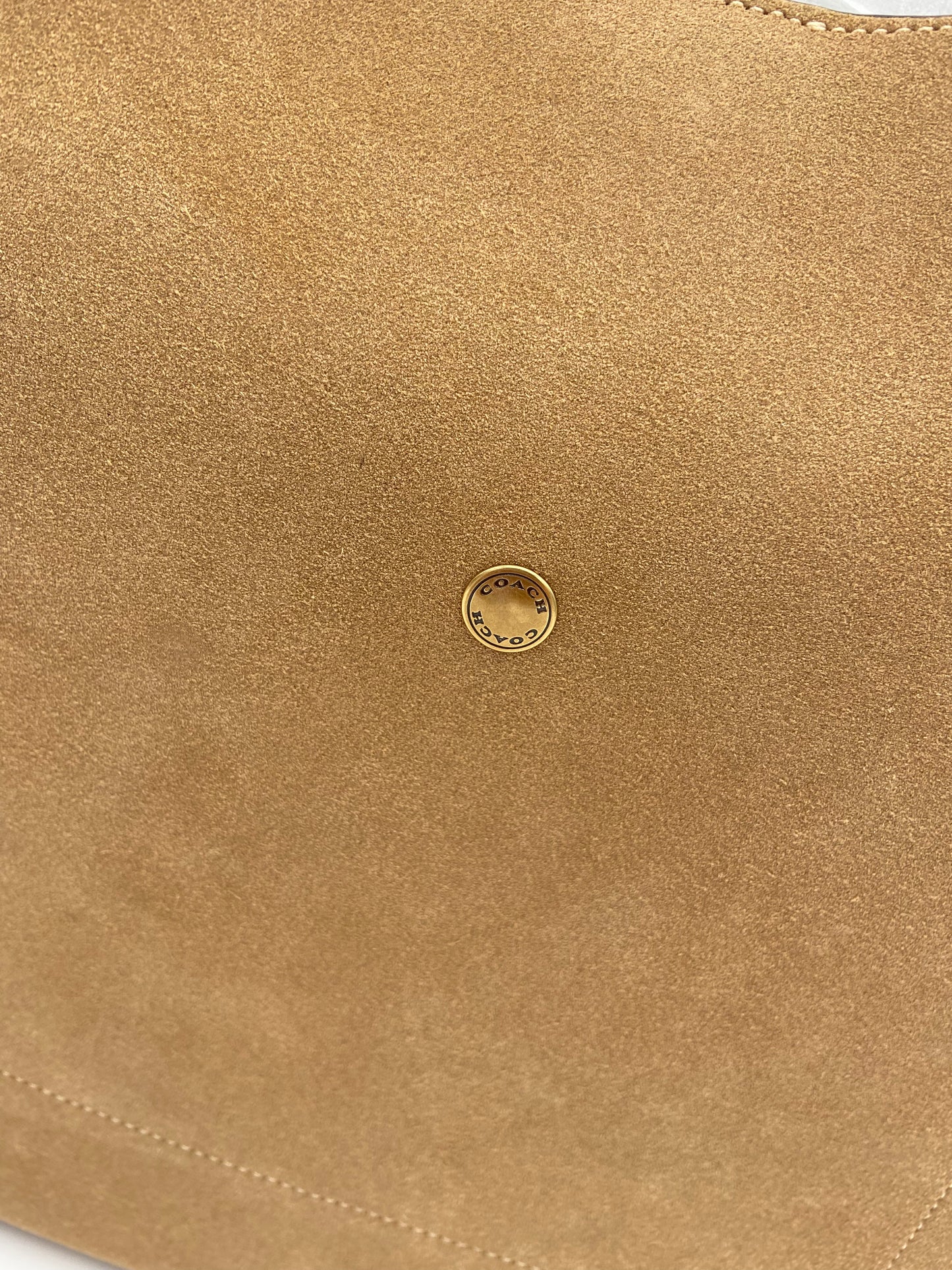Coach Suede Brooklyn Shoulder 39 Bag in Sand