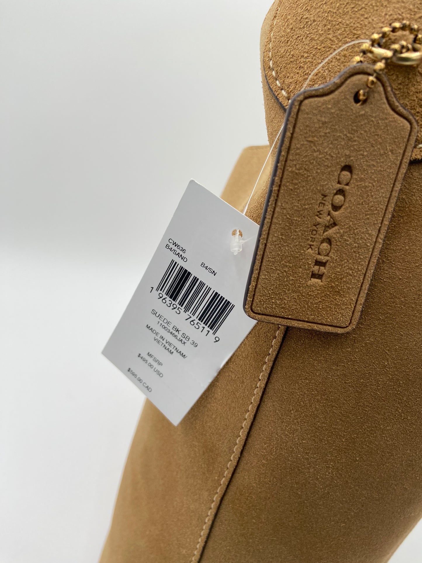 Coach Suede Brooklyn Shoulder 39 Bag in Sand