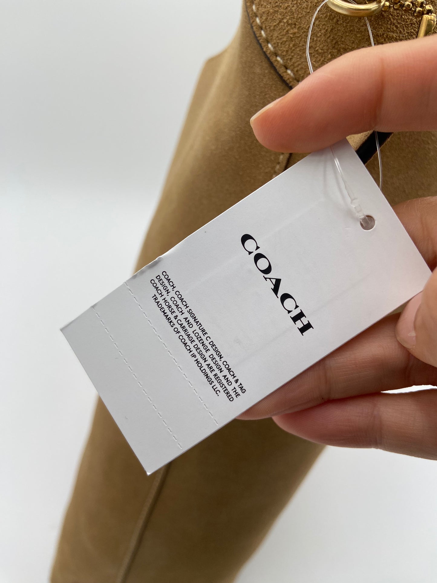 Coach Suede Brooklyn Shoulder 39 Bag in Sand