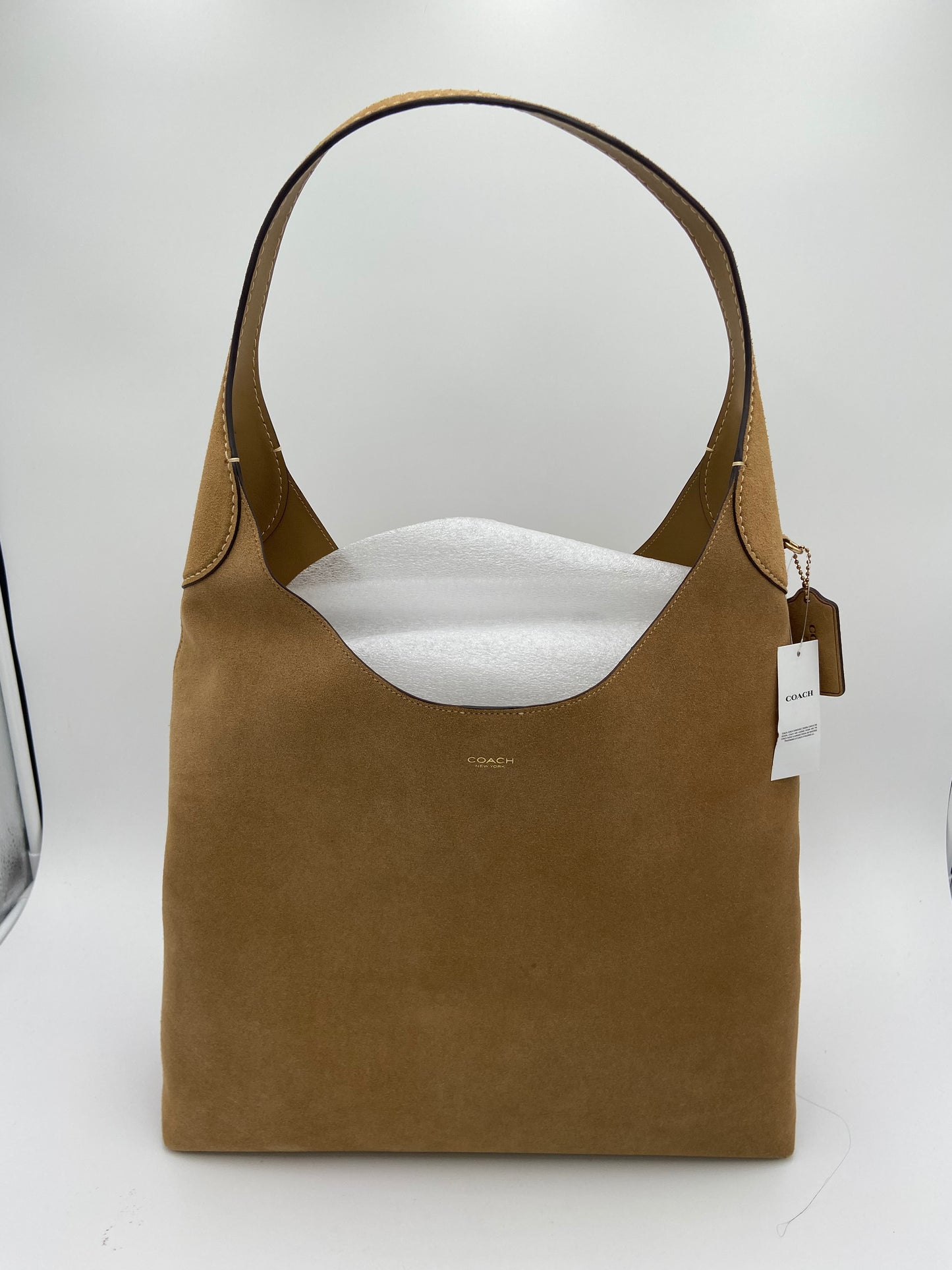 Coach Suede Brooklyn Shoulder 39 Bag in Sand