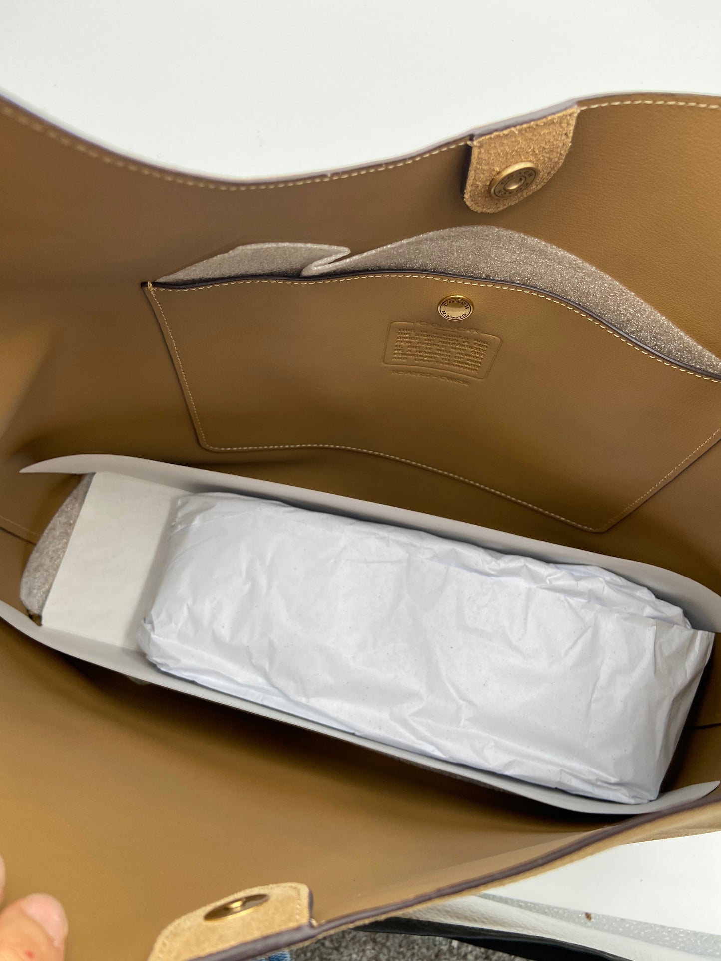 Coach Suede Brooklyn Shoulder 39 Bag in Sand