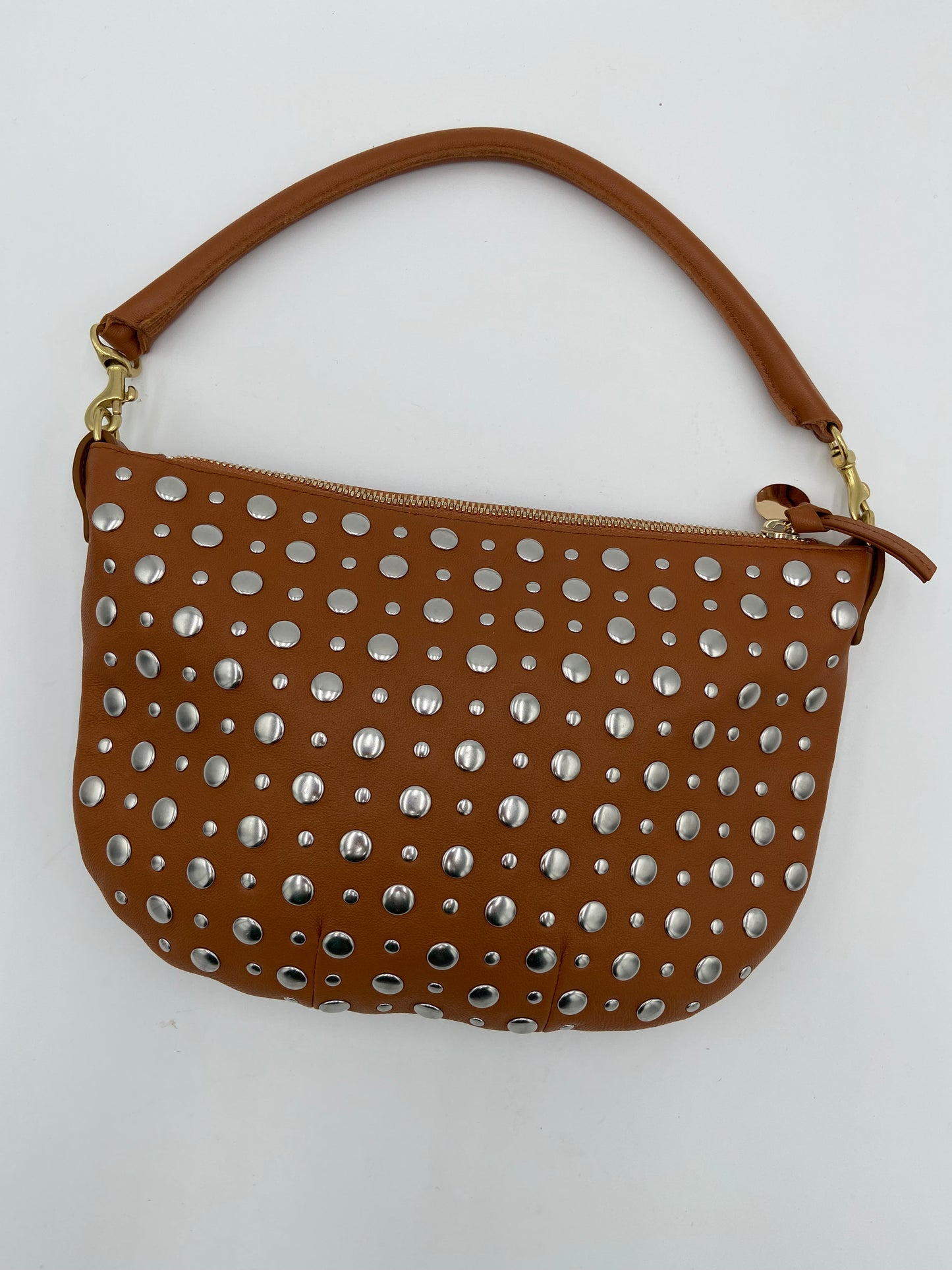 Clare V Petit Moyen Messenger Bag Cuoio Nappa w/ Studs