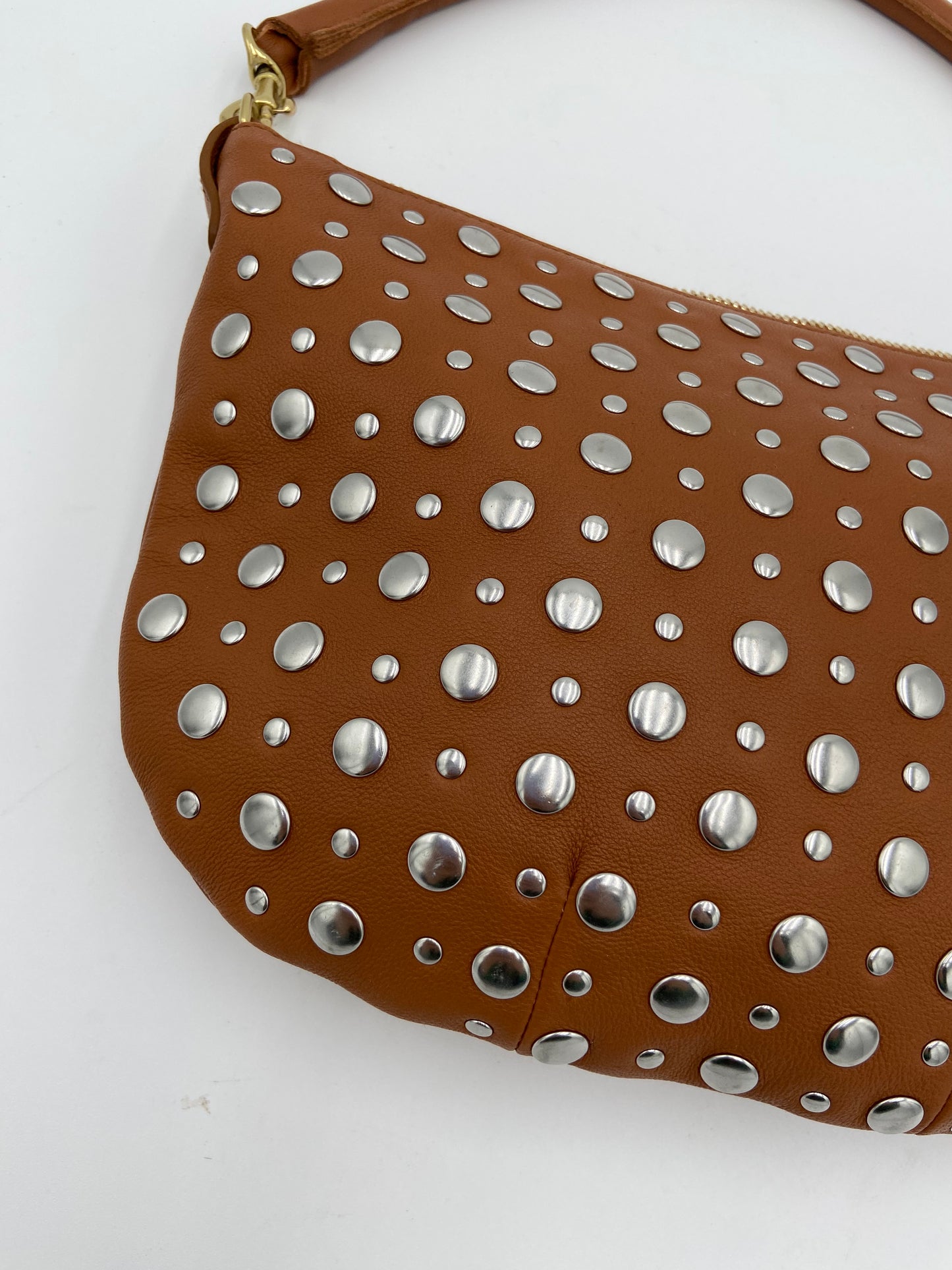 Clare V Petit Moyen Messenger Bag Cuoio Nappa w/ Studs