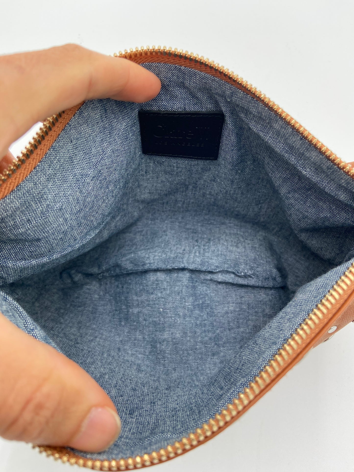 Clare V Petit Moyen Messenger Bag Cuoio Nappa w/ Studs