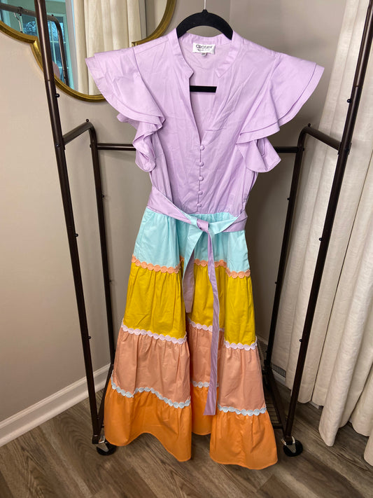 Crosby by Mollie Burch Sherbet Colorblock Kemble Dress size XS