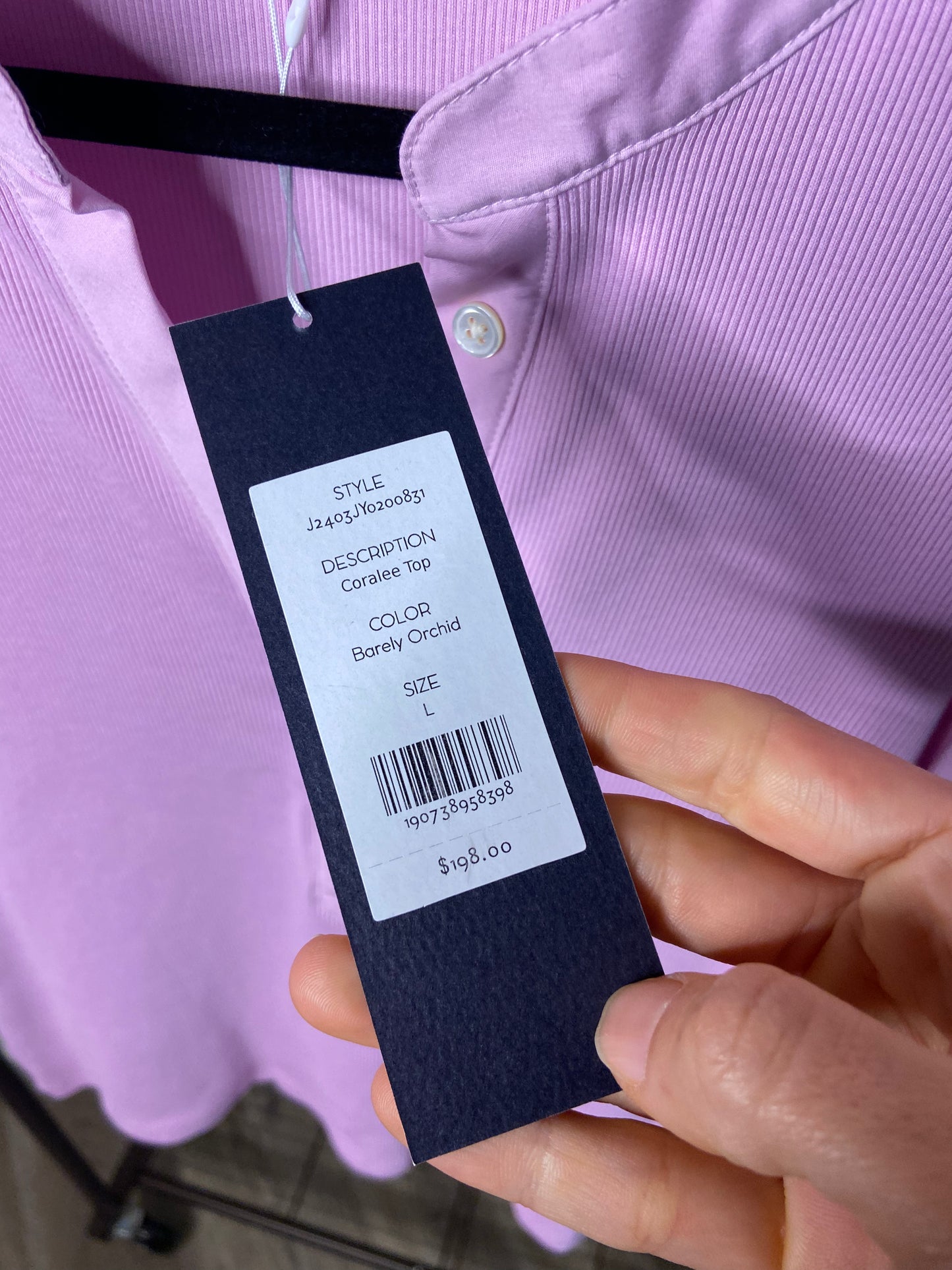 Veronica Beard Coralee Top in Barely Orchid size L