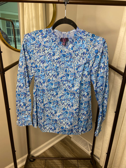 J. Crew Smocked Popover Top in Liberty Elysian Day floral size XXS