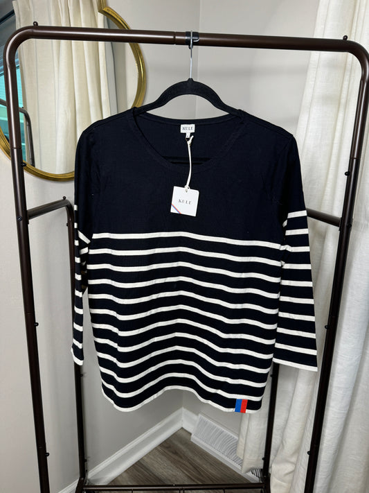 KULE The Boyfriend Long Sleeve Black/Cream size XL