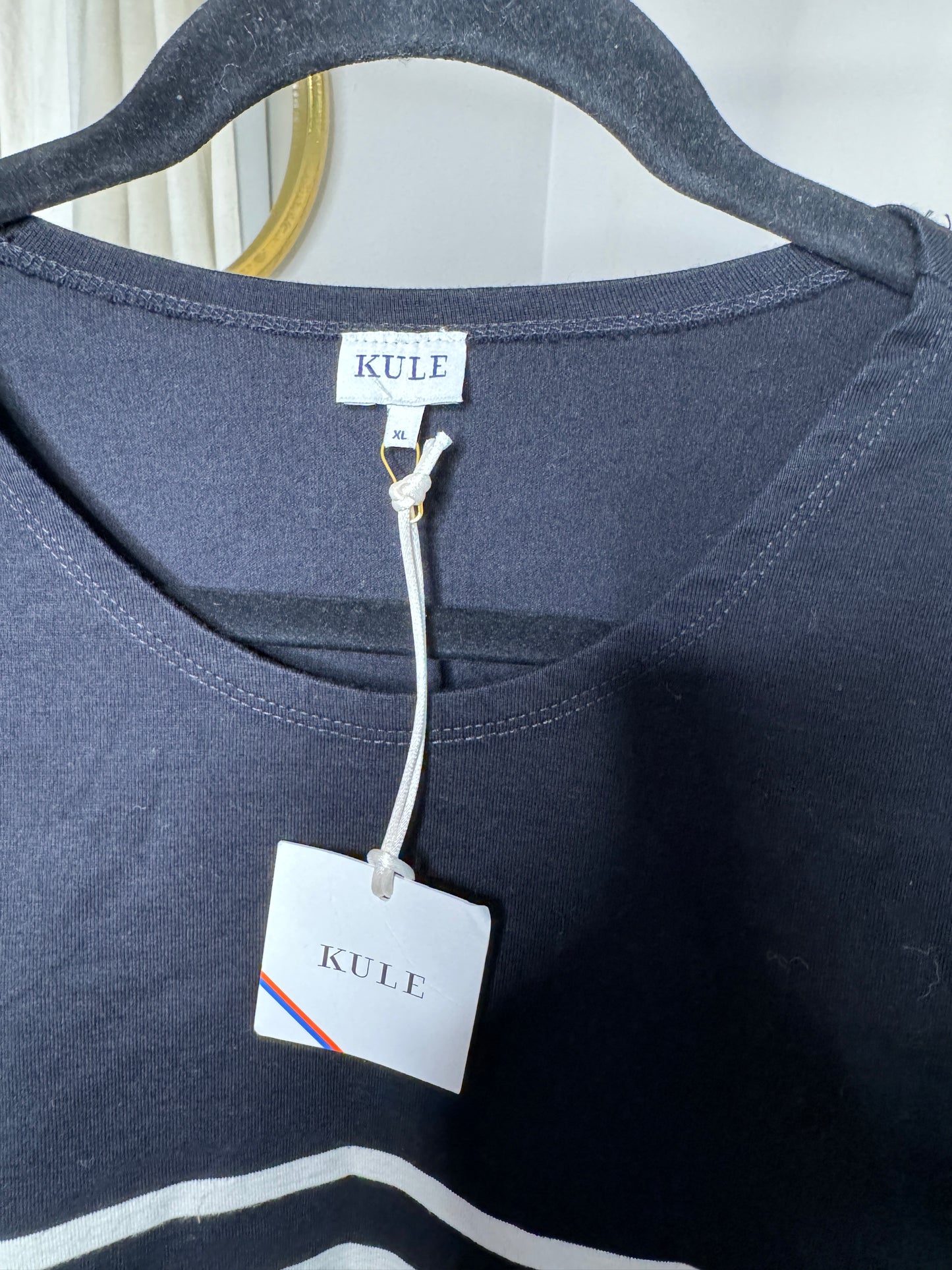 KULE The Boyfriend Long Sleeve Black/Cream size XL