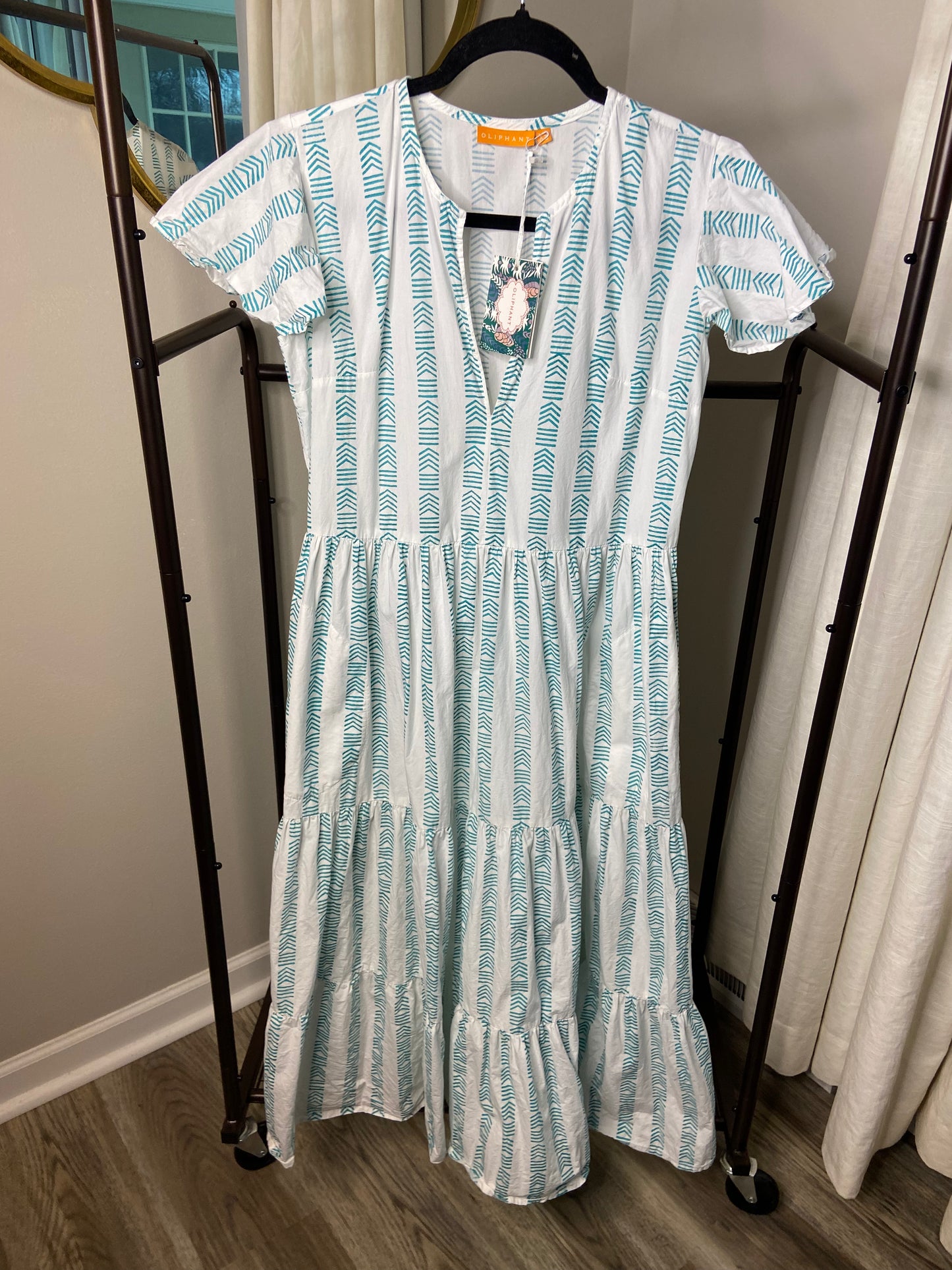 Oliphant Archer Green V Neck Maxi Dress size XS