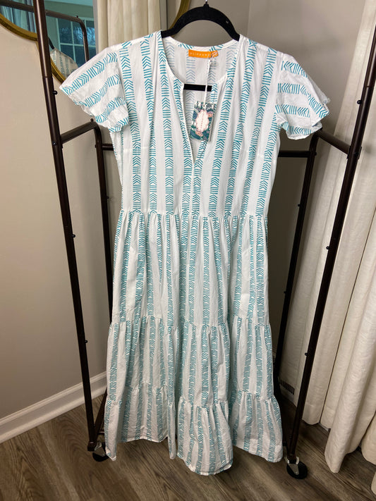 Oliphant Archer Green V Neck Maxi Dress size XS